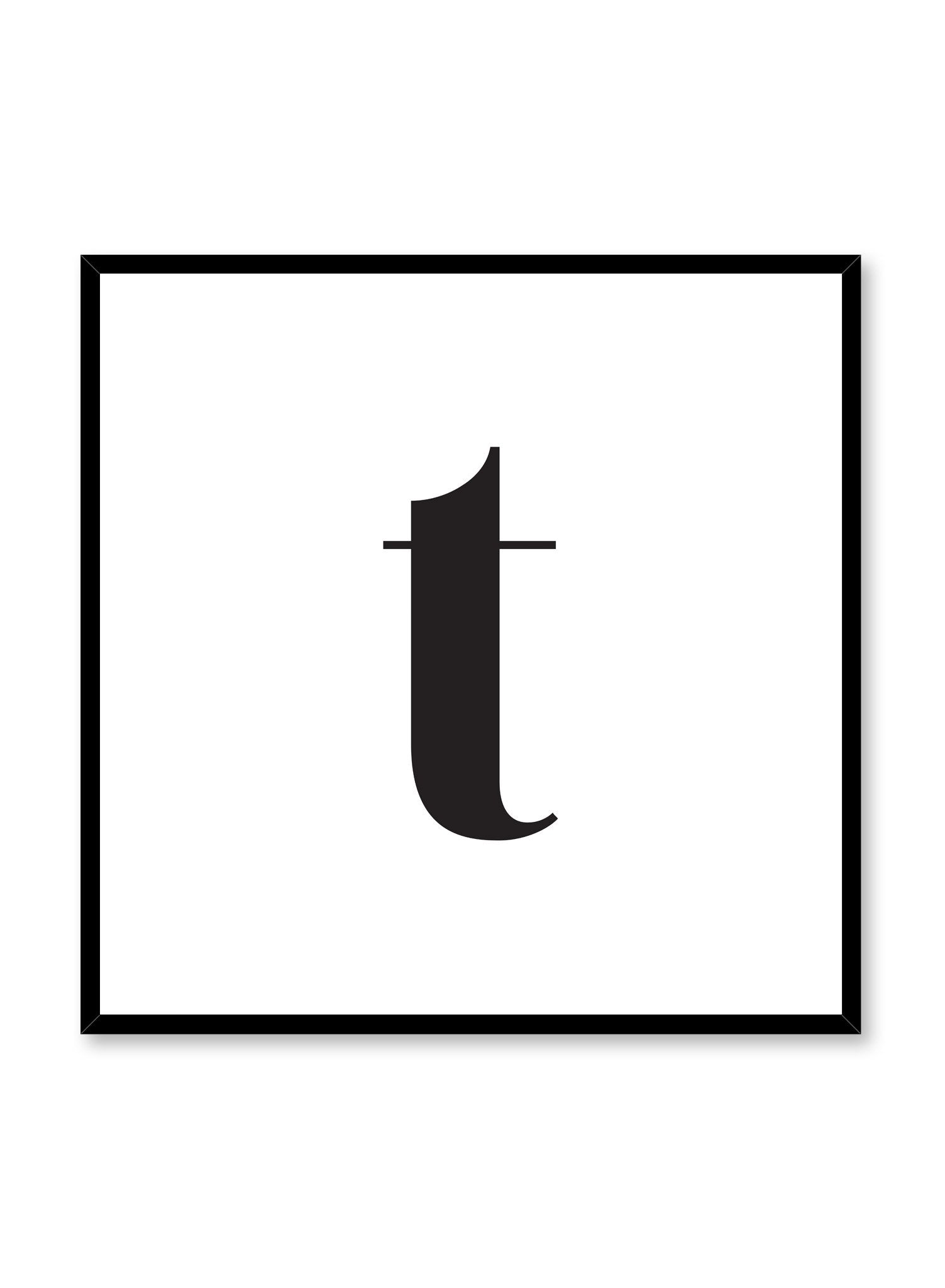 Lowercase Letter T Poster - Educational Alphabet Wall Art for Kids' Room, Classroom & Nursery Decor