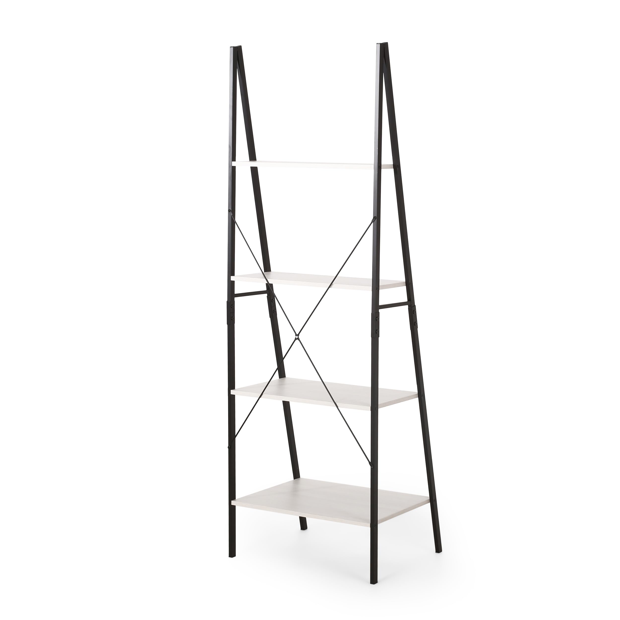 Christopher Knight Home Newnan 5-Shelf Bookcase in Black & White - Stylish Storage for Living Room, Office, or Study
