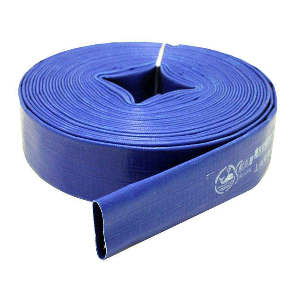 HZIZHEN Heavy Duty PVC Industrial Irrigation Hose - 38mm x 50m High Pressure Explosion-Proof Garden Hose for Backwash & Water Discharge (Blue) - Perfect for Farm Irrigation, Construction Sites & Firefighting