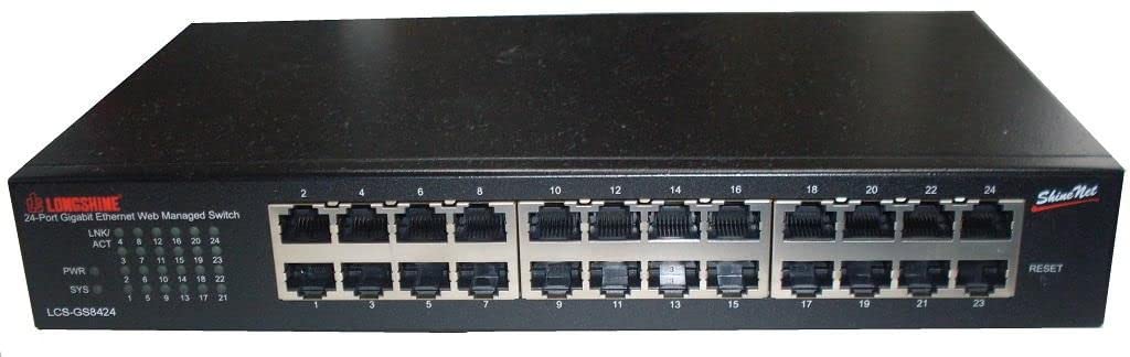 Switch Longshine 24x GE GS8424 Web Smart SNMP Fanless Managed Switch - LCS-GS8424 for Network Management & Data Centers