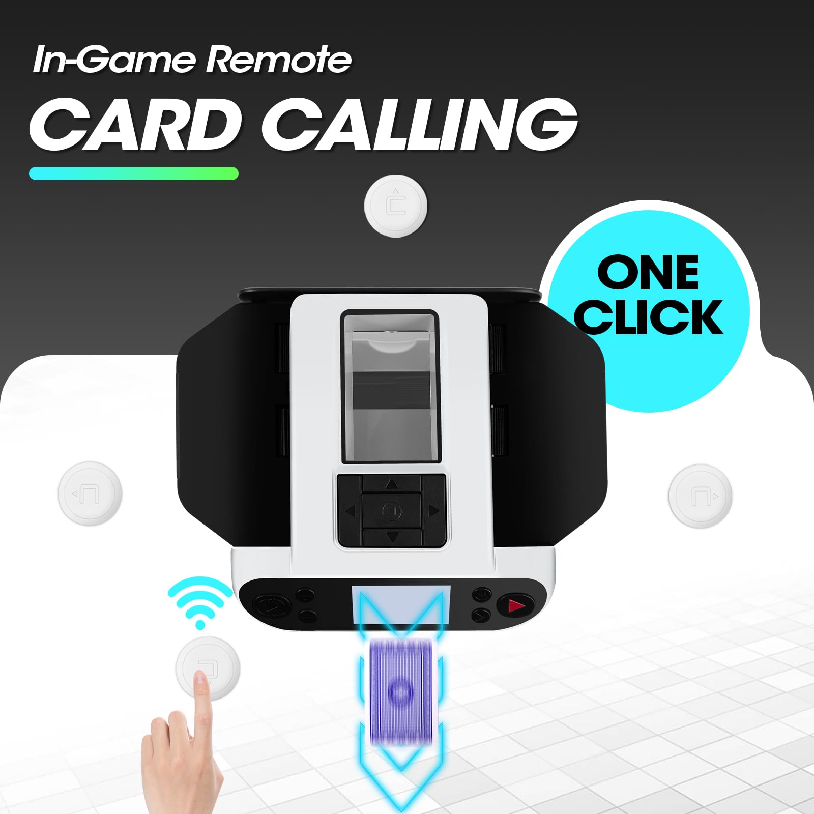 G1 Pro 2025 Automatic Card Shuffler and Dealer 2-in-1 - Ultra Quiet Rechargeable Poker Machine with Remote Card Calling for 12 Players - Perfect for Casino Nights, Poker Parties, and Family Board Game Nights (White)