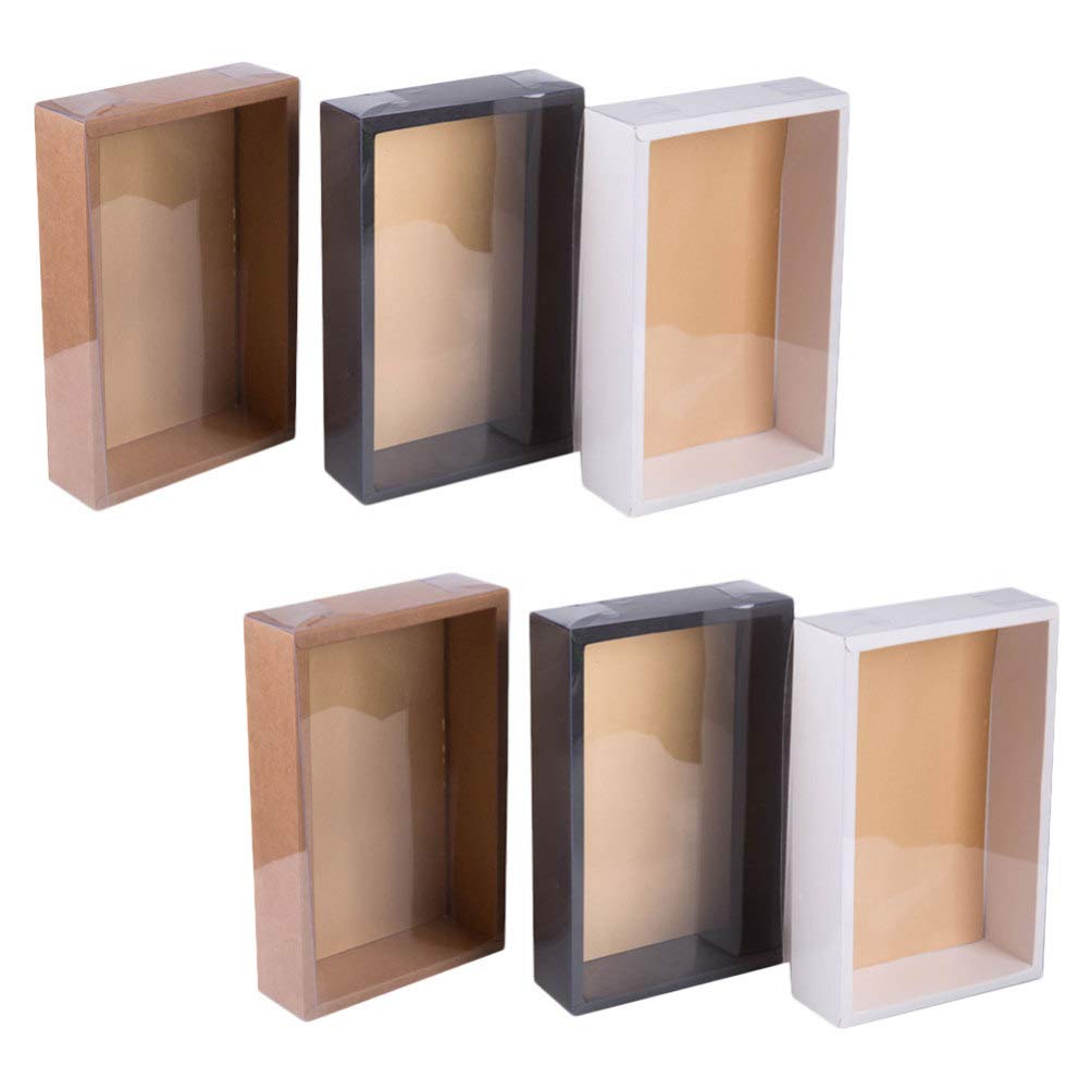 Hemoton 6-Piece Kraft Paper Cupcake Boxes with Window - Eco-Friendly Muffin Holder, Dessert Display Case for Parties, Bakery Packaging, and Gift Treat Boxes