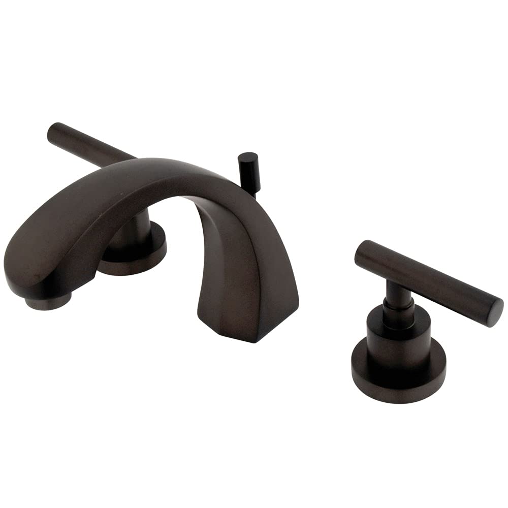 Kingston Brass KS4985CML 8-Inch Widespread Bathroom Faucet - Oil Rubbed Bronze Finish - Adjustable Center - Modern Bathroom Sink Faucet for Vanity & Powder Room Installation