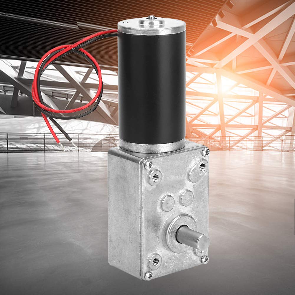 24V High Torque Reversible Worm Gear Motor - 150RPM Mini DC Gearbox Motor with 8mm Shaft | Perfect for Robotics, Conveyor Systems & DIY Automation Projects