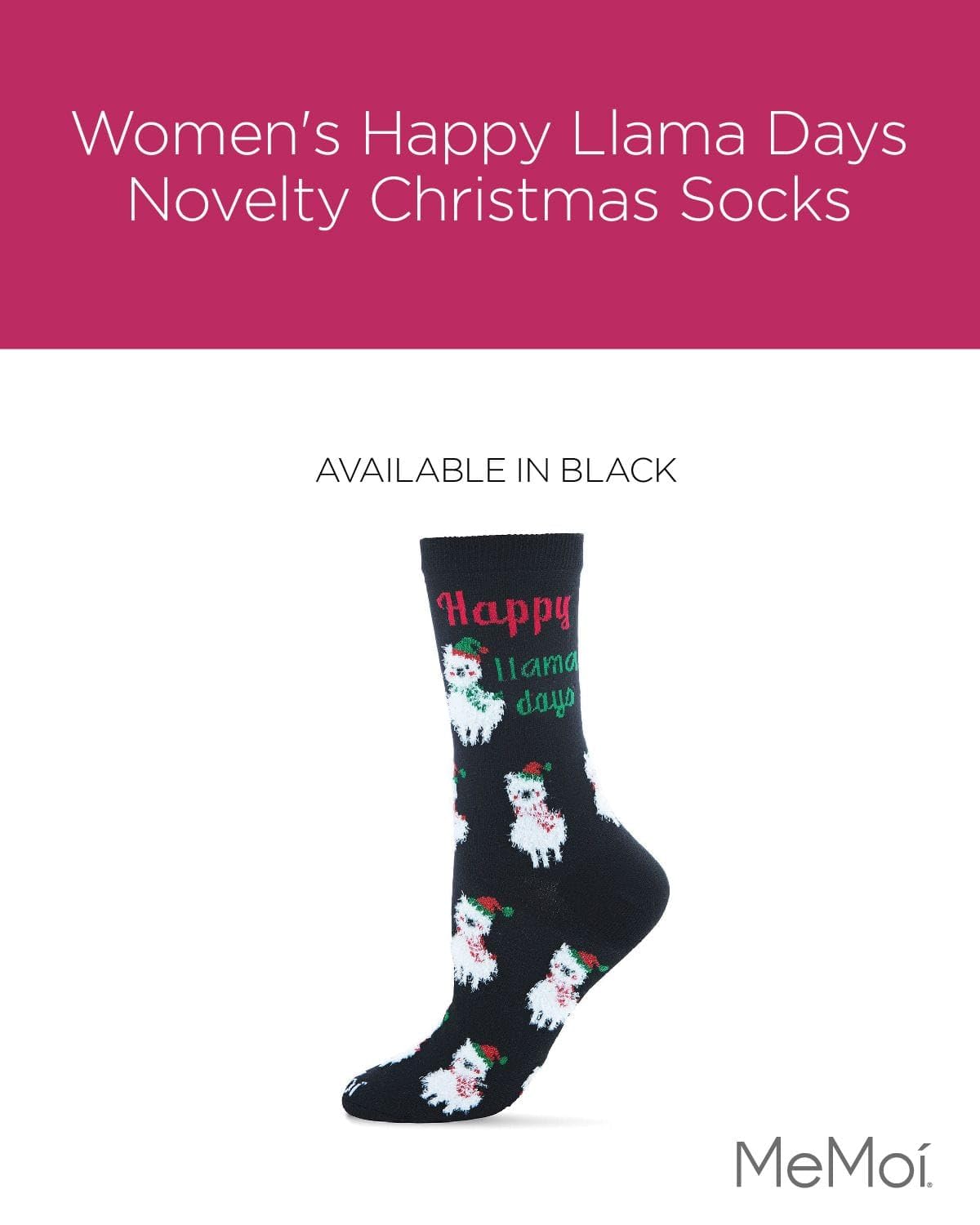 Happy Llama Days Novelty Christmas Socks for Women - Fun Holiday Gift & Cozy Winter Socks for Parties, Stocking Stuffers & Festive Outfits