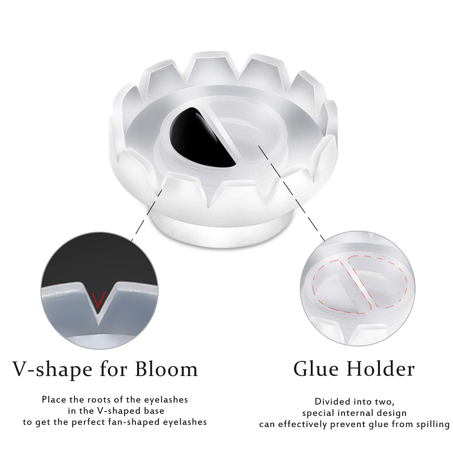 200 Pack Smart Glue Cups - Lash Glue Holder & Fan Cup for Eyelash Extensions | Quick Blossom Cup & Lash Organizer | Professional Eyelash Extension Tools for Salon & Home Use