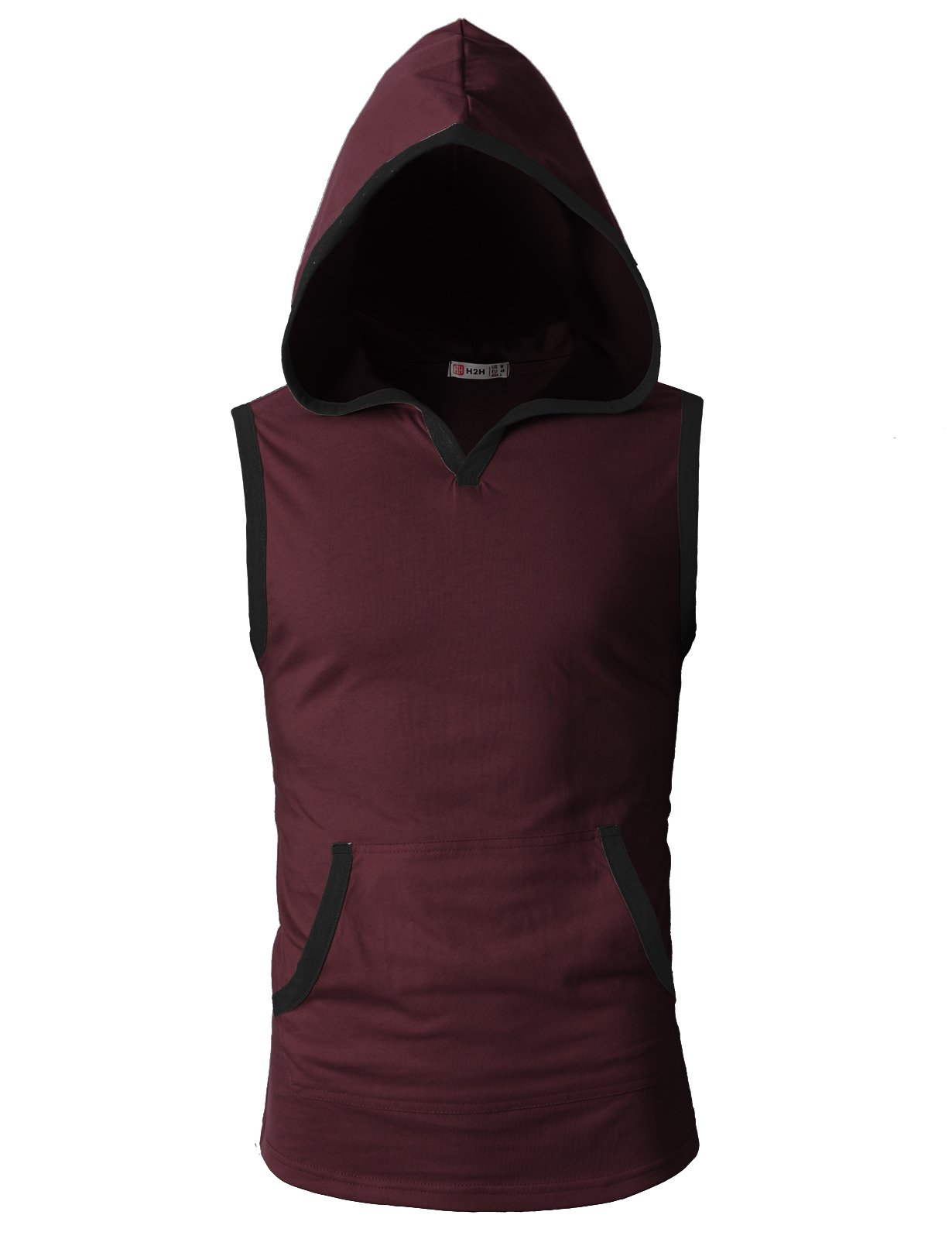 H2H Men's Slim Fit Hoodie Tank Top - Breathable Sleeveless Gym Shirt for Workout & Casual Wear - Lightweight Athletic Shirt for Running, Training & Street Style