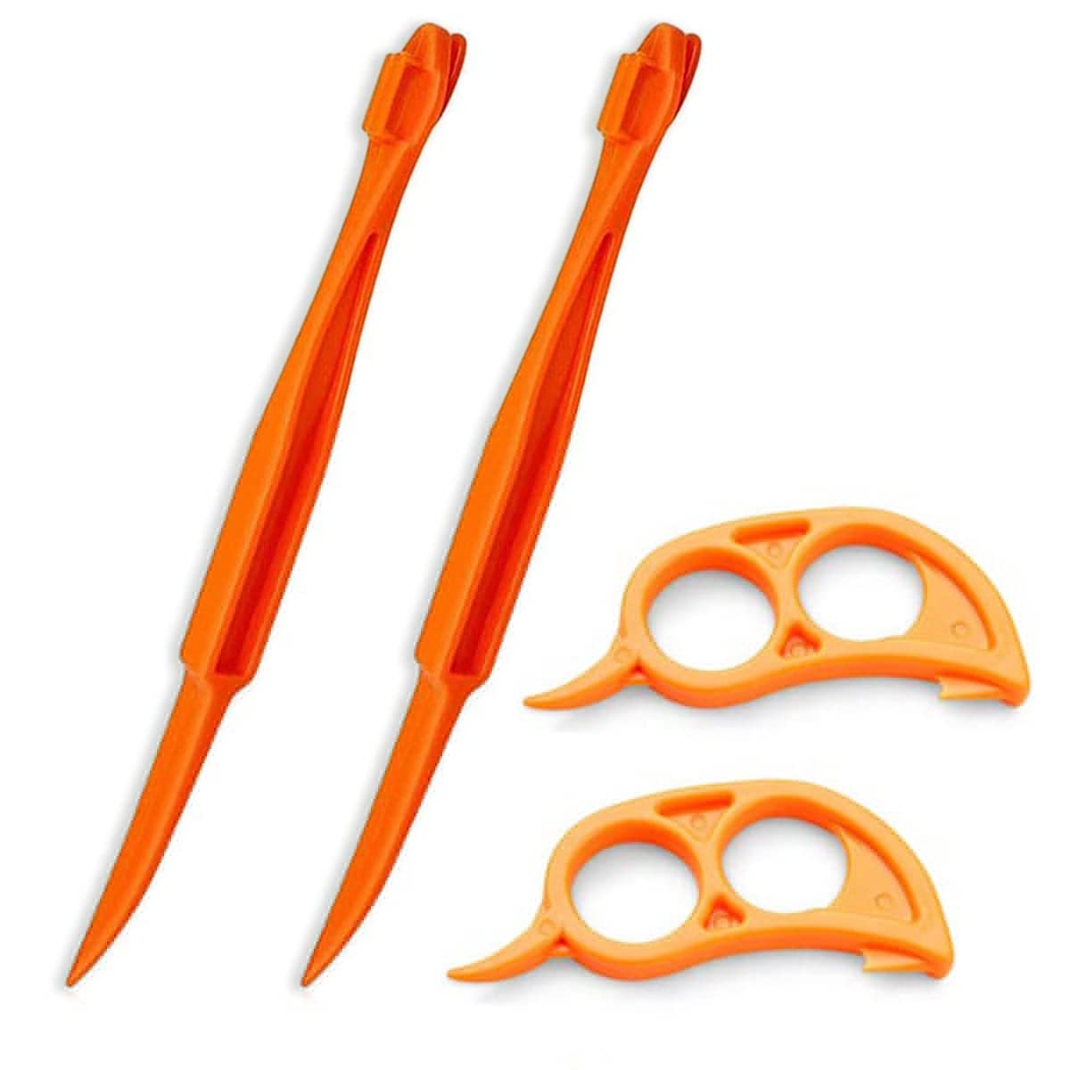 Orange Citrus Peeler Set - Easy Plastic Lemon & Citrus Peel Cutter, Slicer & Remover - Kitchen Gadget for Cooking, Baking & Cocktail Making (Set A)