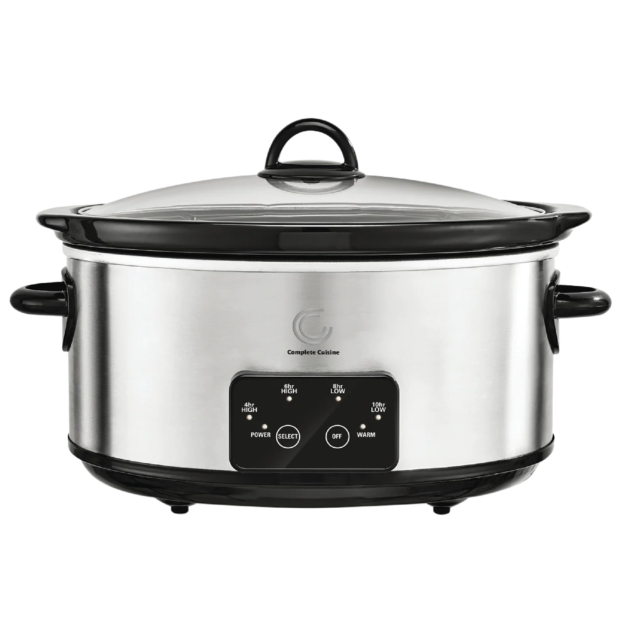 6-Quart Programmable Oval Slow Cooker with Stainless Steel & Glass Lid - Digital Timer, Auto Keep Warm - Perfect for Soups, Stews, and Family Dinners