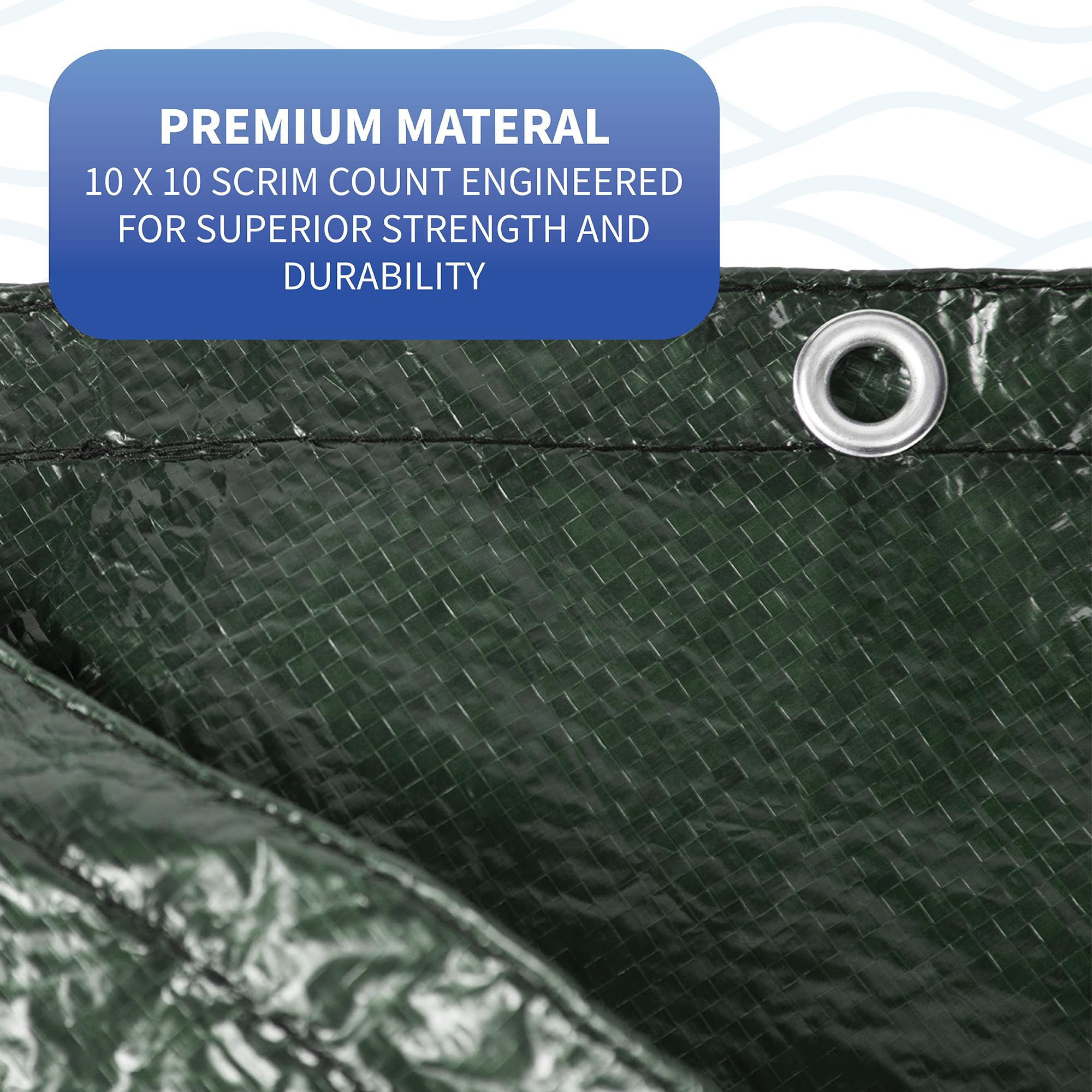 Blue Wave Defender 12-Year 34-Foot Round Above Ground Winter Pool Cover for 30-Foot Pools | Heavy-Duty Protection for Inground & Above Ground Swimming Pools During Cold Seasons