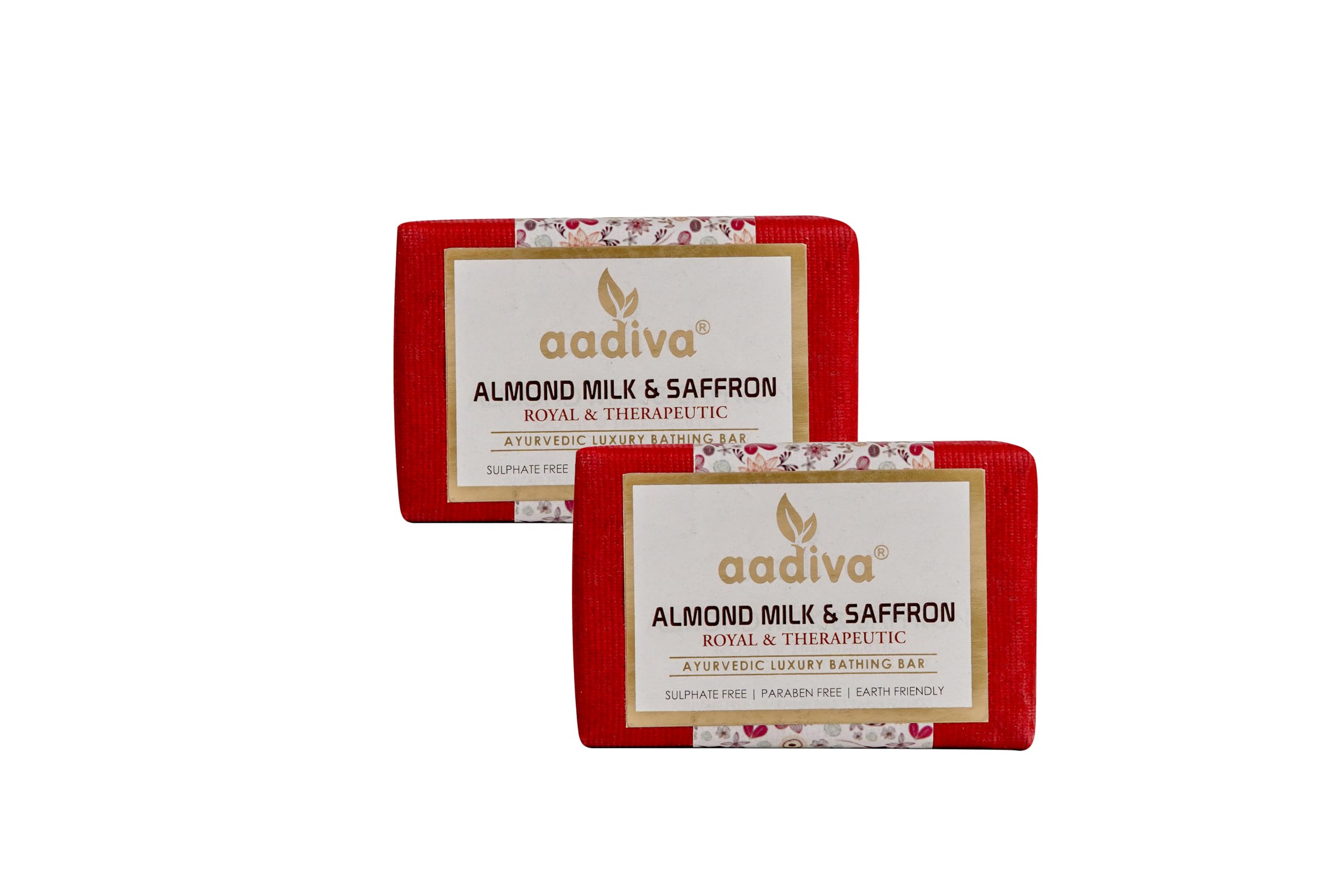 **Aadiva Almond Milk & Saffron Ayurvedic Handmade Soap Bar – 100g, Sulfate-Free, Paraben-Free – Natural Skincare for Dry & Sensitive Skin – Perfect for Daily Bathing & Relaxation**