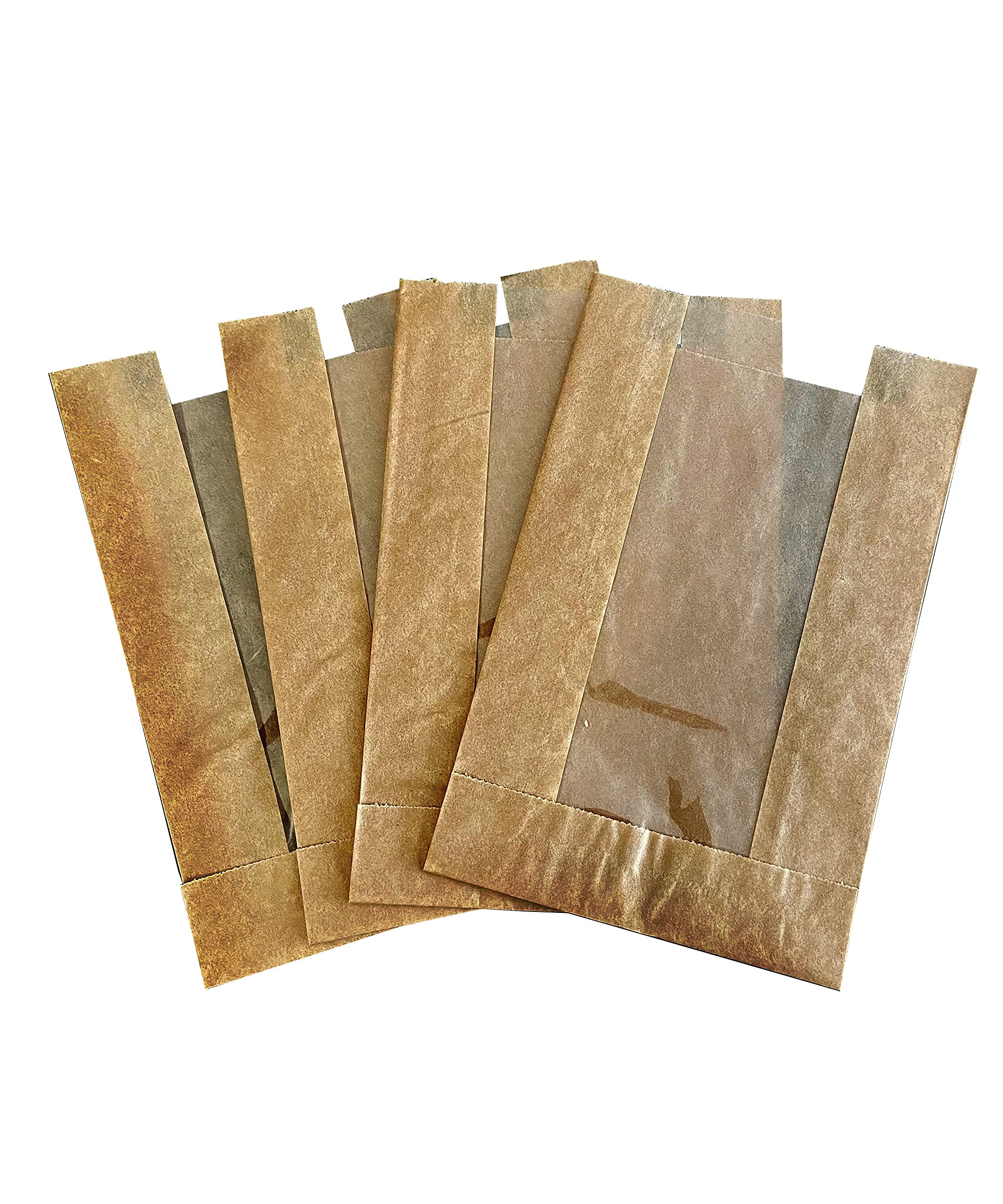 Sowelu 100PCS 5x7 Inches Bakery Bags with Window - Brown Kraft Paper Cookie Bags for Pastries, Cupcakes, Donuts | Perfect for Bakery, Gift Packaging & Party Favors