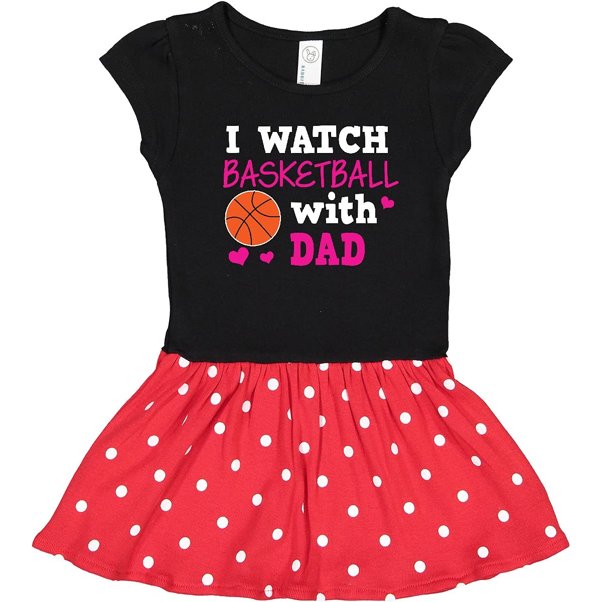 Inktastic I Watch Basketball with Dad Toddler Dress - Cute Father-Daughter Matching Outfit for Game Day & Family Events