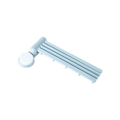 Rotatable Wall Mounted Aluminum Towel Rack - Space Saving Bathroom & Kitchen Towel Holder for Hanging Towels & Paper - Blue (Perfect for Small Bathrooms, Apartments & RVs)