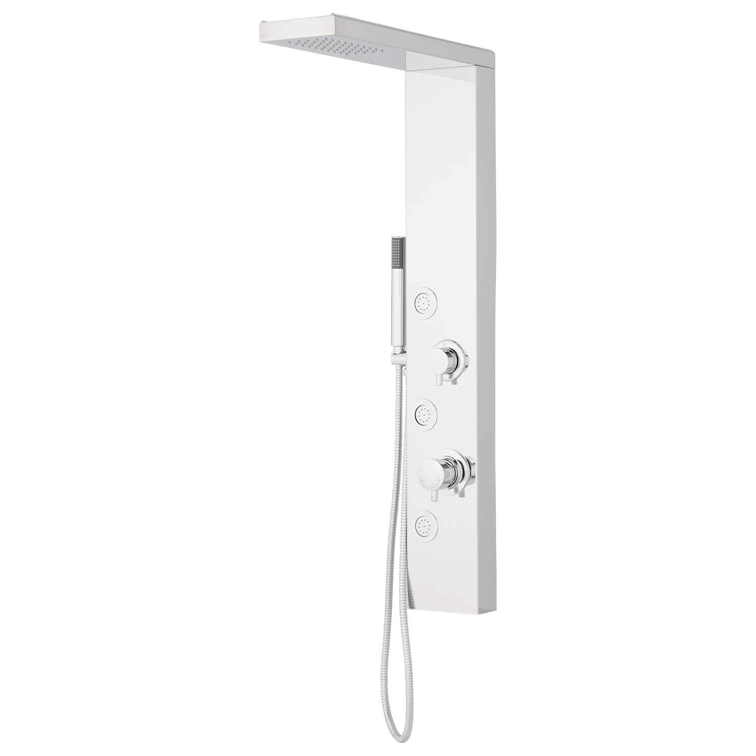 Signature Hardware 420028 Briley Pressure Balanced Stainless Steel Shower Panel with Hand Shower & 3 Body Sprays - Luxury Spa Experience for Modern Bathrooms