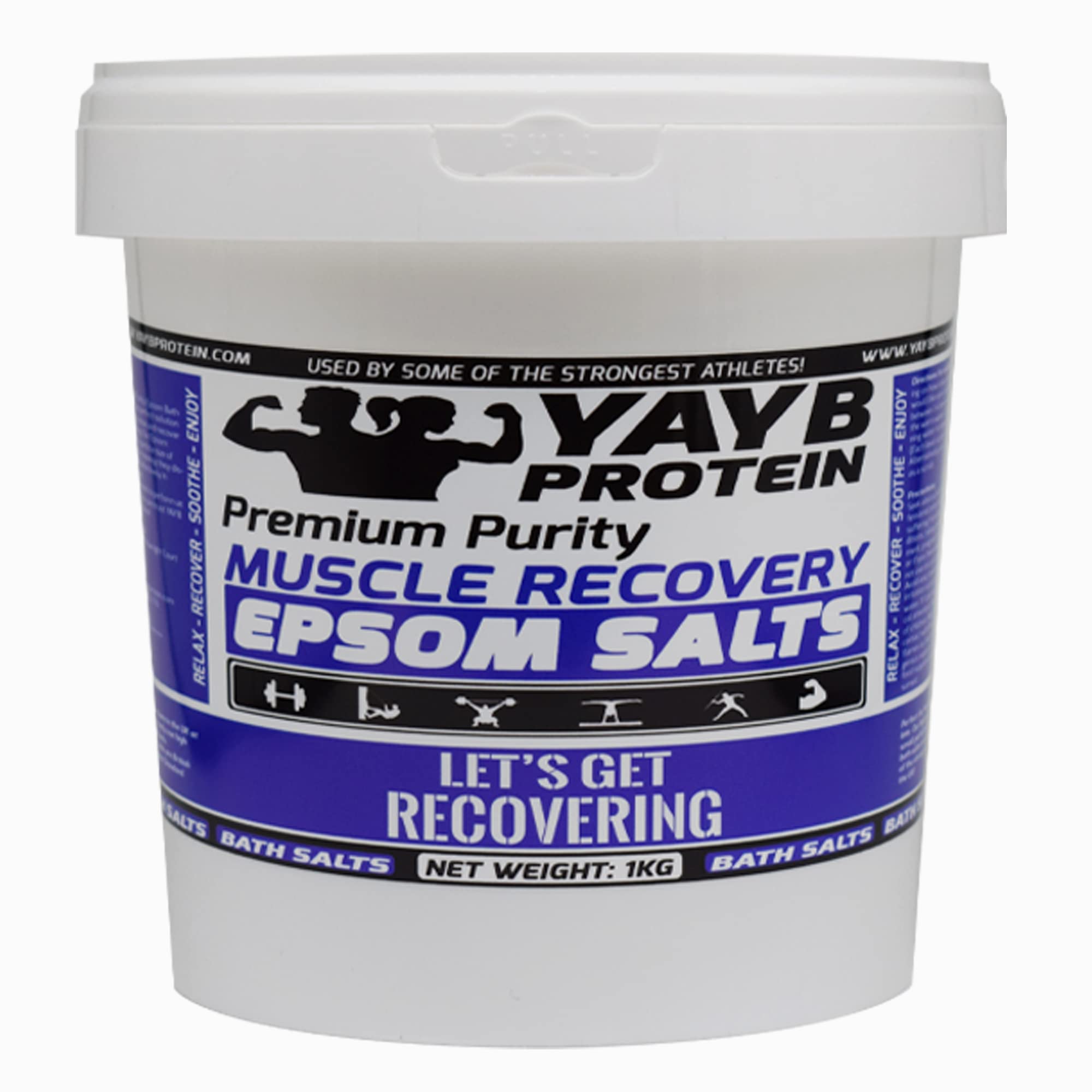 YAYB Premium Pure Epsom Salt for Bath - Magnesium Sulfate Crystals for Relaxation, Muscle Recovery & Detox - 50kg Resealable Bag - Ideal for Spa, Home Bath & Foot Soak