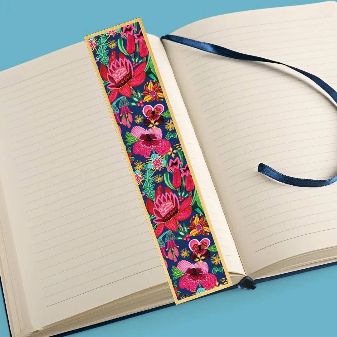 Festive Waratahs Australian Wooden Bookmark - Handmade Floral Bookmark for Readers, Gifts & Collectors | Perfect for Books, Journals, and Reading Accessories