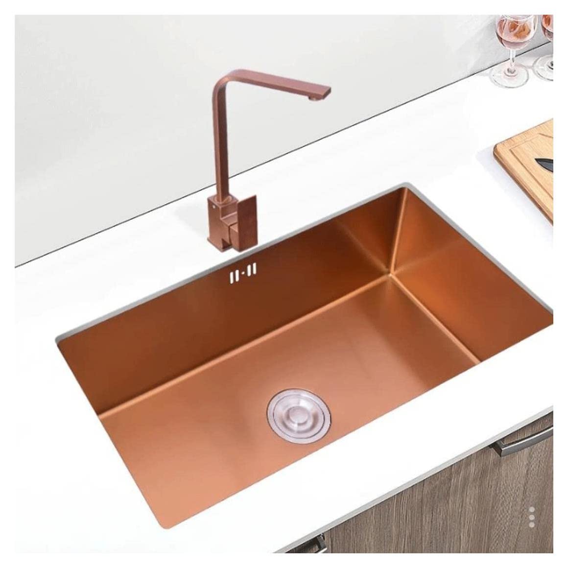 304 Stainless Steel Single Bowl Kitchen Sink - Workstation & Bar Sink for Modern Kitchens, Bathrooms & Dining Rooms (60x45x21cm) - Perfect for Food Prep, Dishwashing & Entertaining