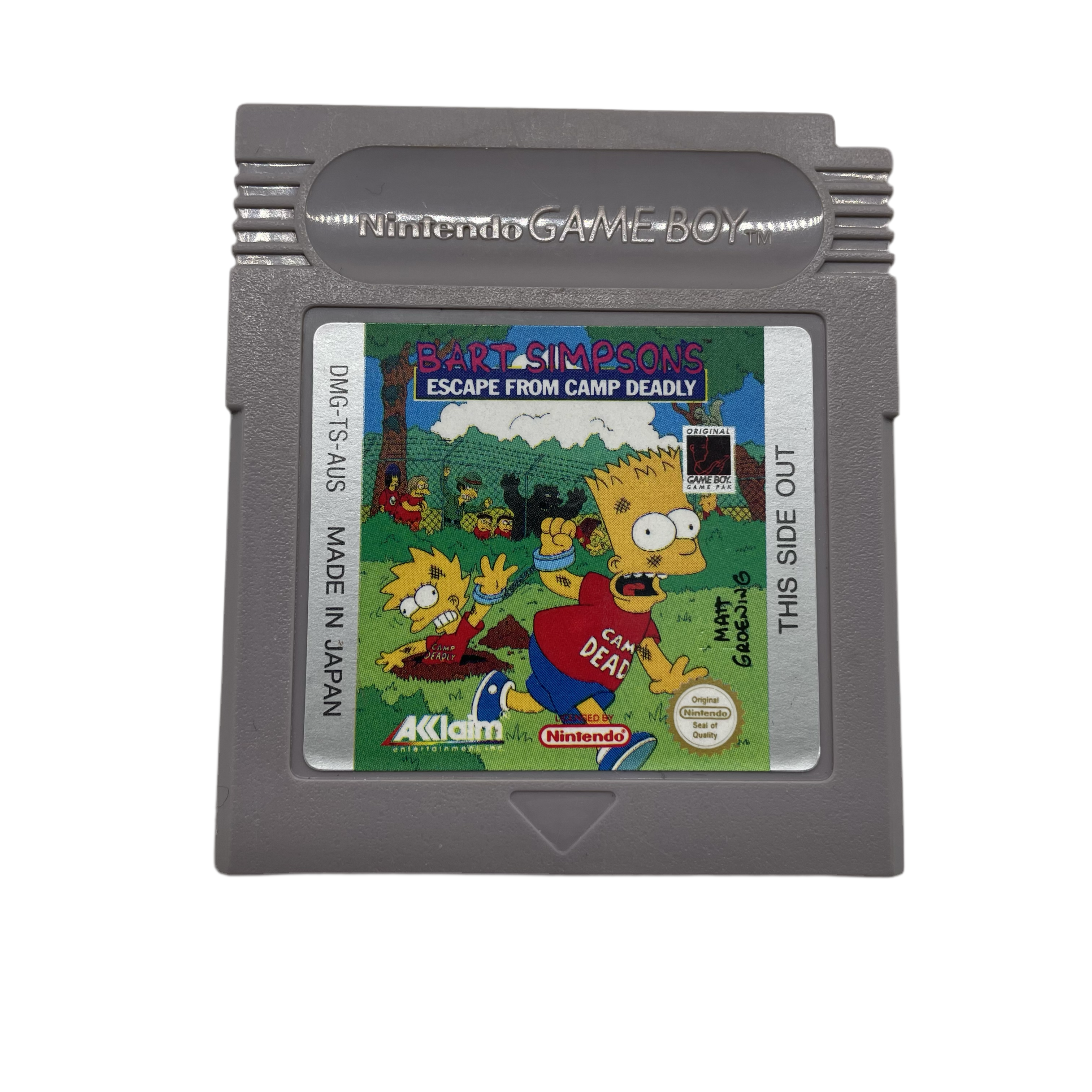 Bart Simpson's Escape From Camp Deadly - Nintendo Game Boy Game Cartridge (PAL Version) - Retro Gaming Collectible for Classic Console Enthusiasts - Perfect for Nostalgic Play and Display
