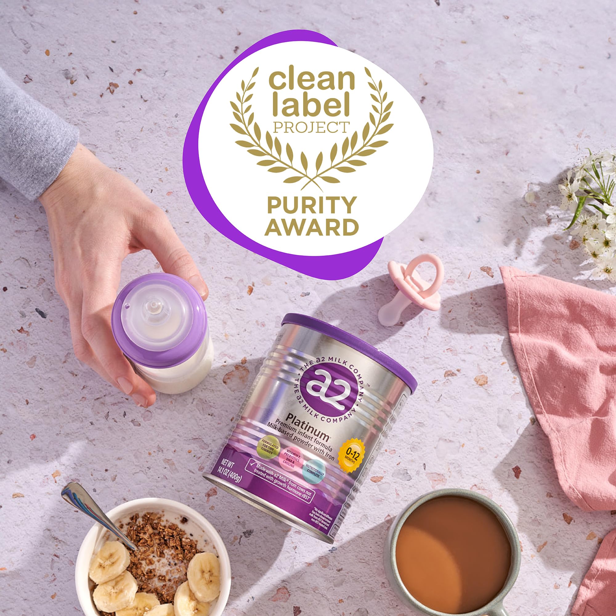 A2 Platinum Premium Infant Formula Powder for Babies 0-12 Months - Iron Fortified Milk-Based Nutrition with Pure A2 Milk - 31.7oz Can (6 Pack) - Ideal for Newborns, Daycare & Travel Feeding