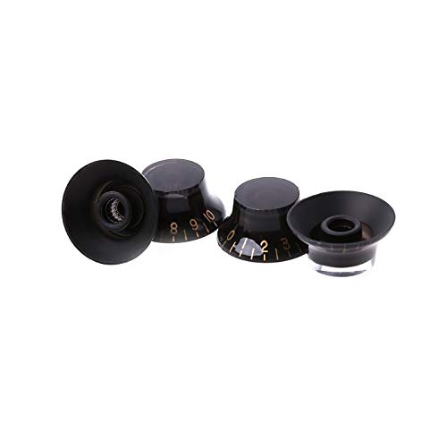 Premium Bell Shape Guitar Tone & Volume Control Knob - 1pc Black/Gold Replacement for LP Guitars | Perfect for Electric Guitar Upgrades & DIY Repairs