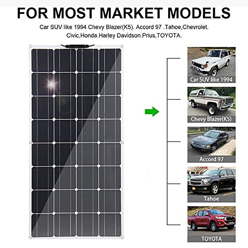 800W 400W 18V 105Cm Flexible Solar Panel Kit - Portable RV Camping Solar Charger for Car Battery, Rechargeable Power System - Perfect for Off-Grid Living, Road Trips & Emergency Power Backup