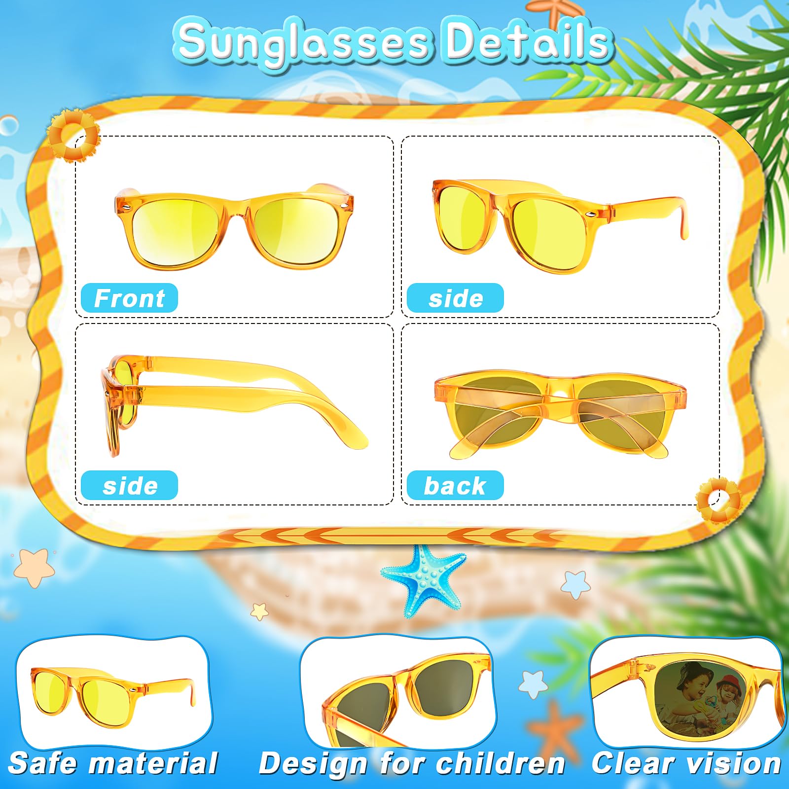 **UV 400 Kids Sunglasses - 16 Pack Neon Boys Girls Sunglasses for Valentine's Day, Birthday Party Favors, Classroom Goodie Bags & Summer Outdoor Activities**