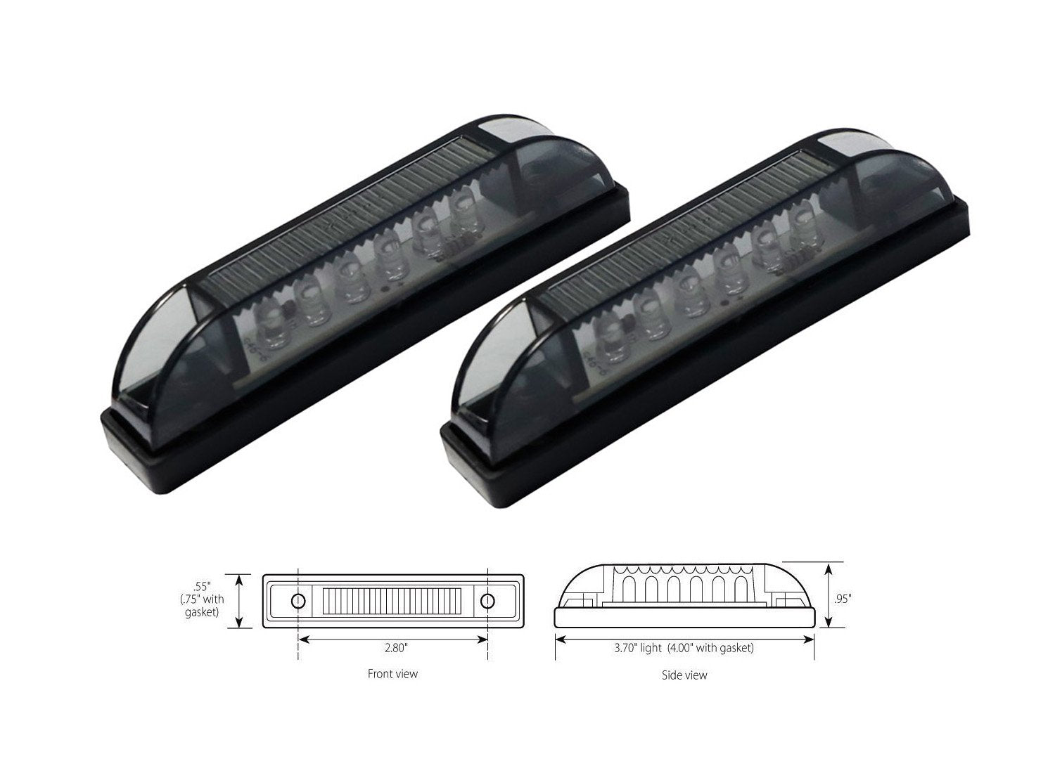 2-Piece Smoked Lens Amber LED Center Grille Running Lights for 2012+ Toyota Tacoma - Off-Road & Night Driving Safety Lights