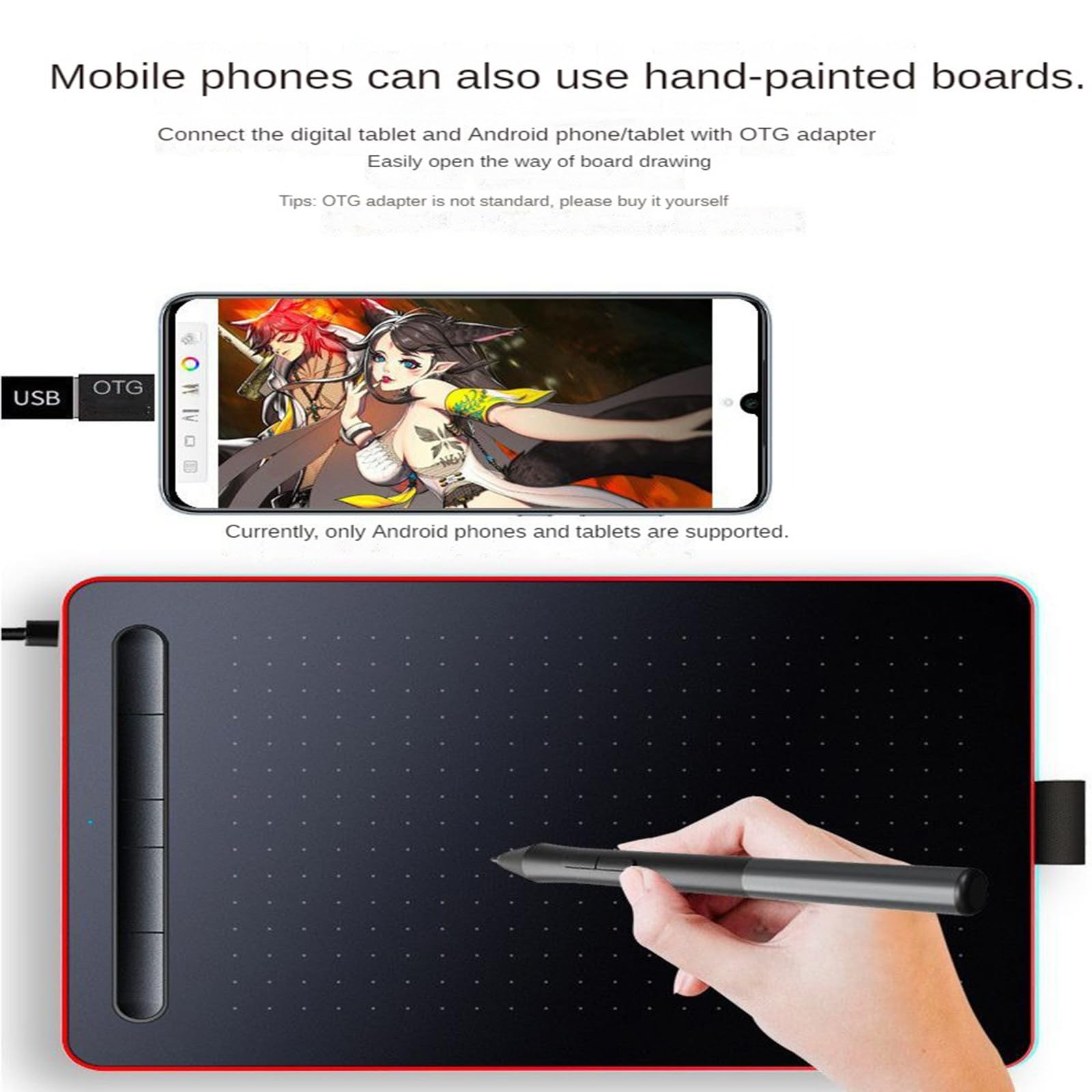 SKUBIS Passive Digital Drawing Tablet for Computers - Compatible with Phones for Design & Sketching | Perfect for Artists, Designers & Online Teaching (Blue)