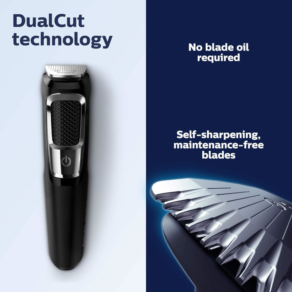 PHILIPS MG3750/10 Multigroom Series 3000 Cordless Trimmer for Men - 13-in-1 Beard, Hair & Body Grooming Kit with 5 Attachments - Perfect for Travel, Home & Gym Use