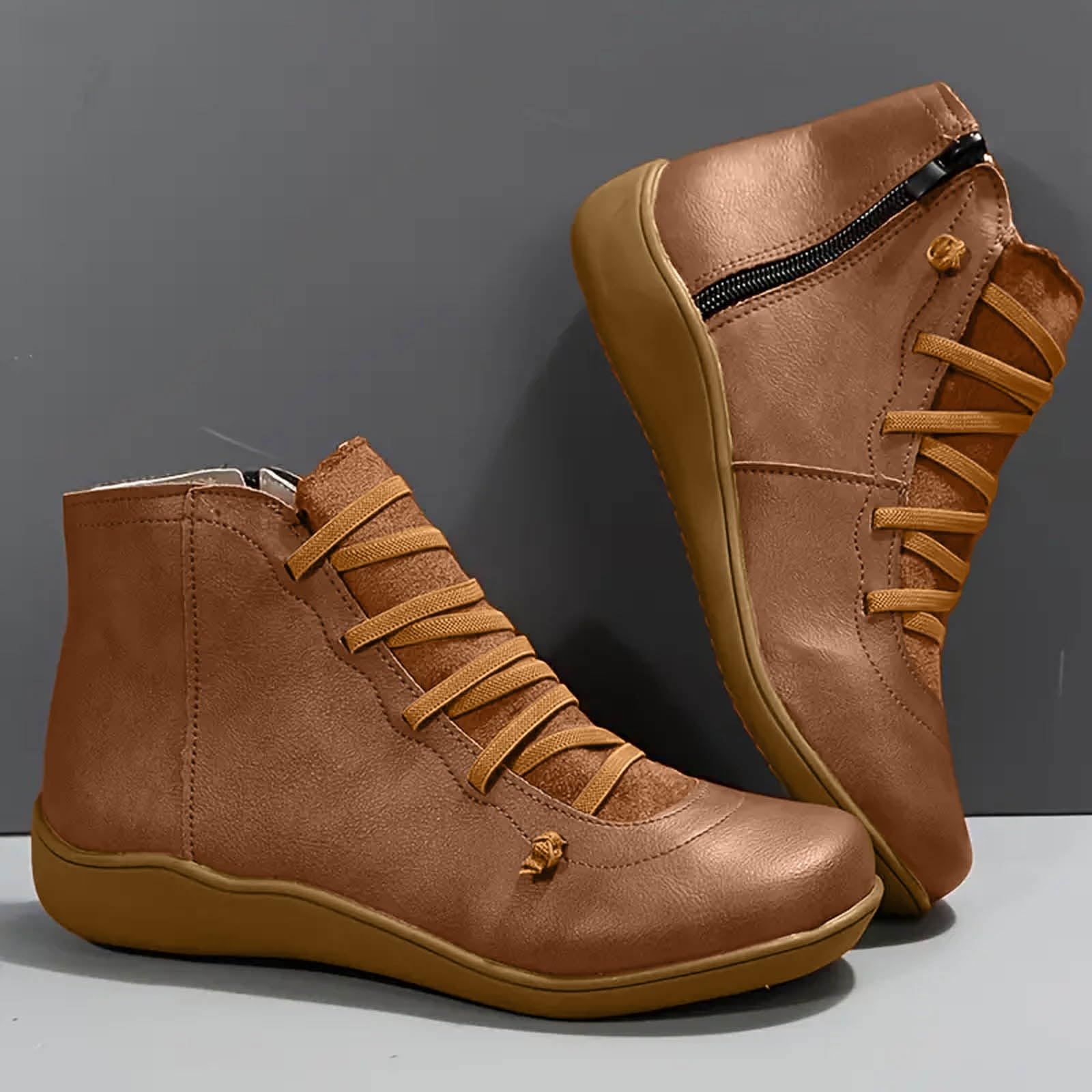 Fashionable Women's Cowboy Boots - Classic Lace-Up Ankle Western Boots with Low Chunky Heel | Perfect for Country Dancing, Rodeos & Casual Outfits