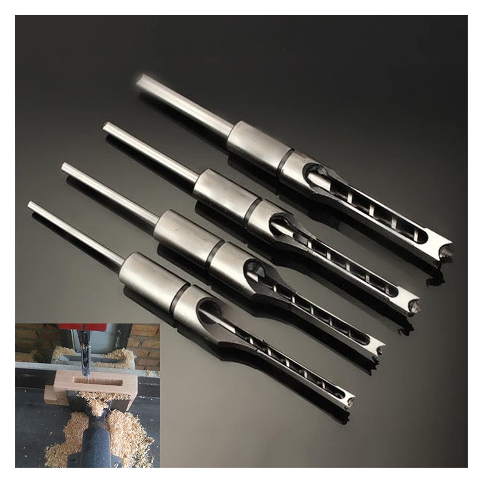 High-Speed Steel (HSS) Twist Drill Bit Set 6.0mm-16mm - Woodworking Drill Kit with Square Auger, Mortising Chisel & Hole Saw - Durable for Hardwood, Metal & DIY Projects - Perfect for Carpentry, Furniture Making & Home Renovation