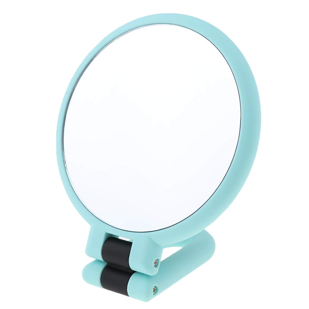 LOSA Folding Handheld Double Sided Mirror - 15X Magnifying Makeup Mirror for Travel, Home & Salon Use | Portable Compact Vanity Mirror with Regular & Magnified Views | Perfect for Makeup Application, Skincare & Eyebrow Grooming