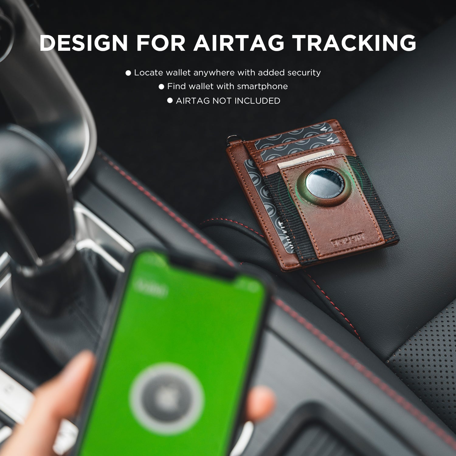 VW111 Slim Vertical RFID Blocking Wallet with D-Ring Buckle & AirTag Slot - Perfect for Travel, Business & Everyday Carry (Men & Women)