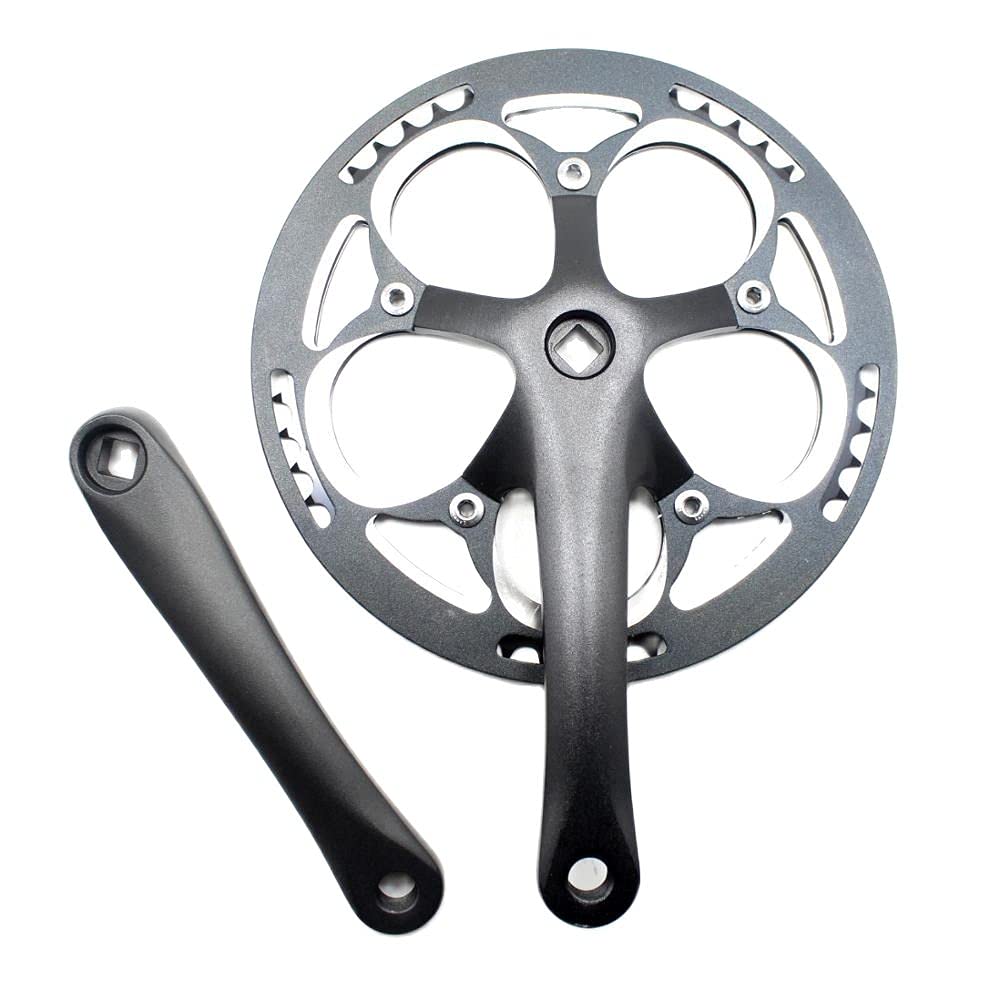 52T Single Speed Bike Crankset - 170mm Aluminum Alloy Road Bike Crank with Chainwheel Sprocket - Perfect for Folding Bicycles & Urban Commuting - Durable Bicycle Gearwheel Accessory for Smooth Riding