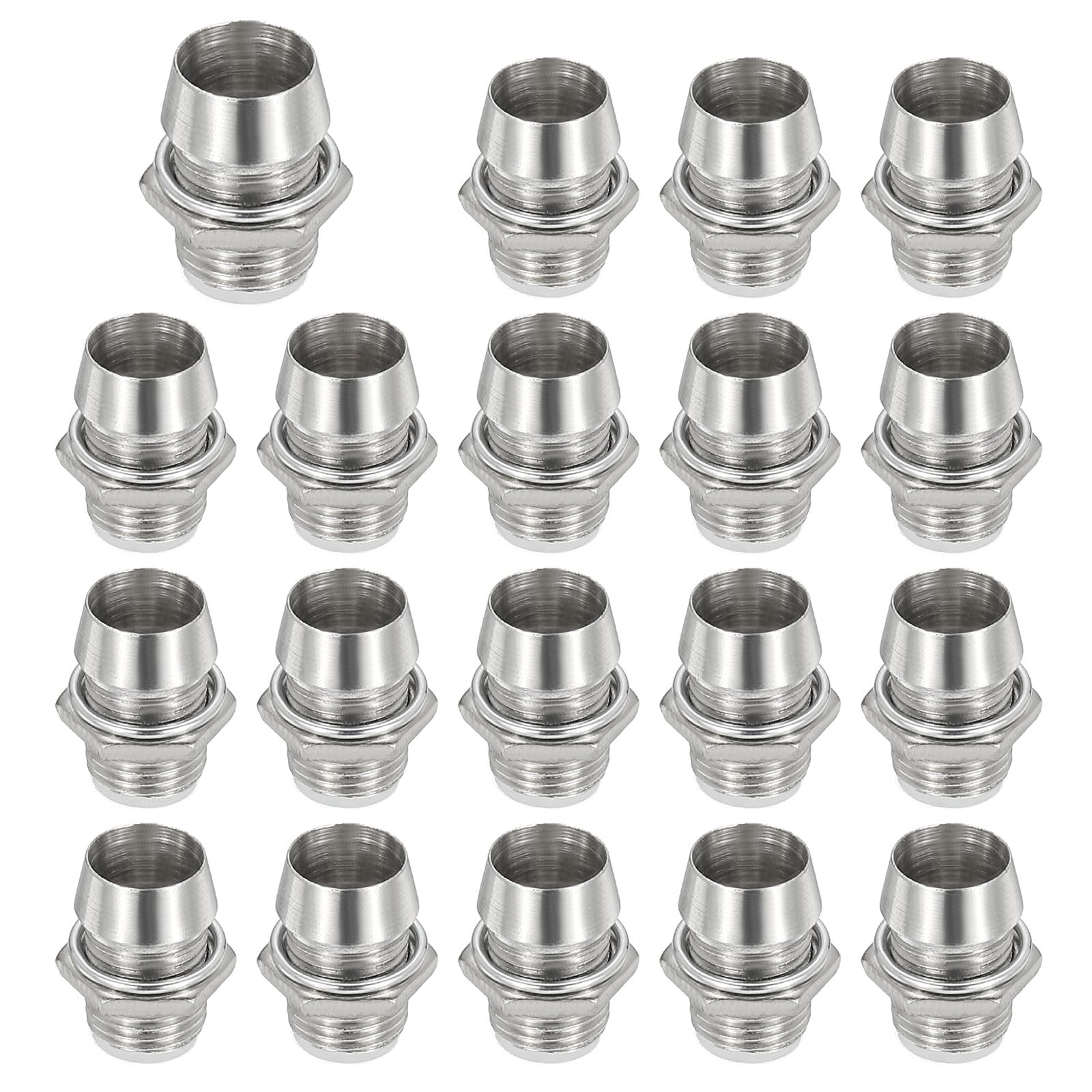 PATIKIL 20-Pack 5mm Aluminum LED Holder Clips - Silver Diode Mounting Brackets for Lamp Bulbs & LED Displays | Durable Socket Caps for Panel Bezel Mounting & DIY Lighting Projects
