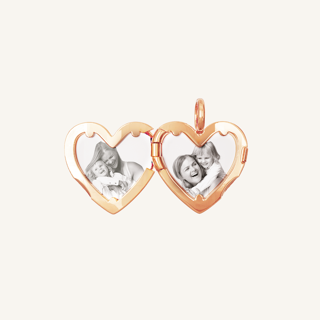 Behold Heart Photo Locket Necklace - Personalized Engraved Silver Pendant for Loved Ones | Perfect Gift for Valentine's Day, Anniversary & Mother's Day