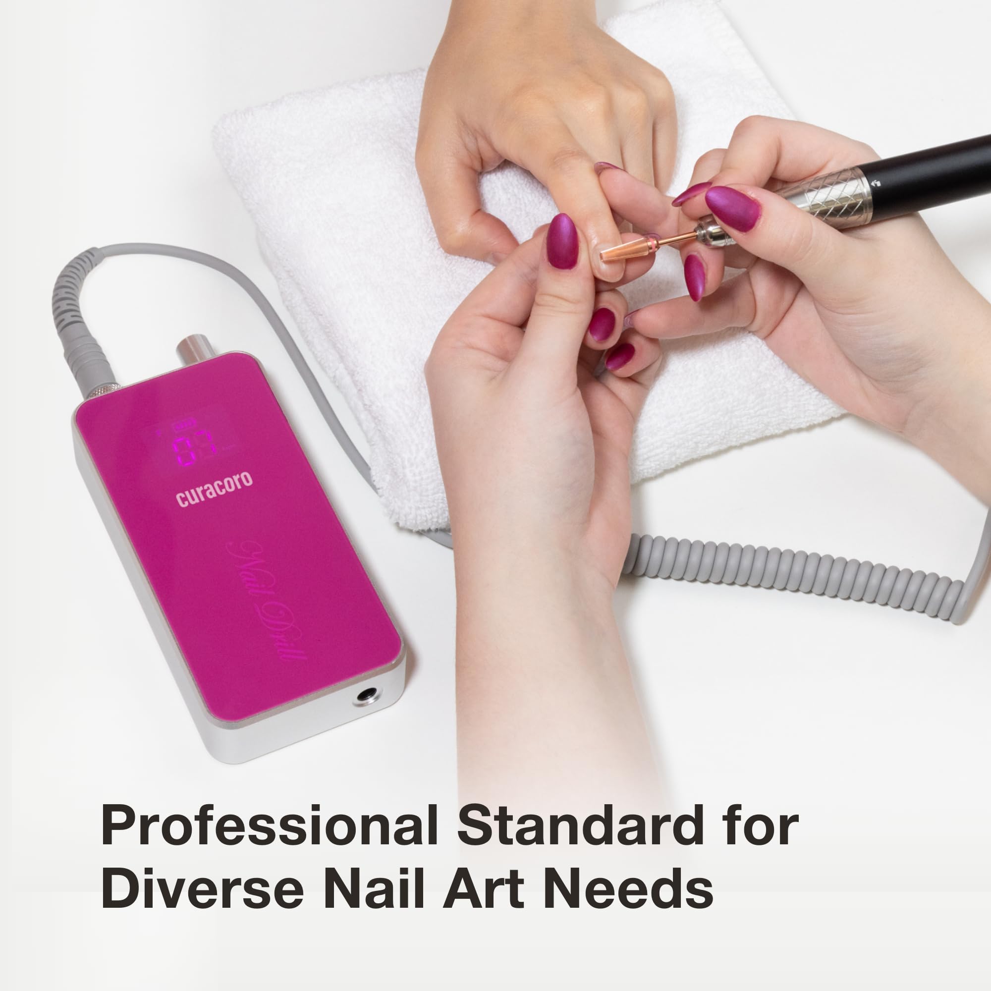 Curacoro 35000RPM Professional Brushless Electric Nail Drill Machine - Low Noise & Vibration Nail Efile for Acrylic, Gel Nails & Manicures - Perfect for Salon & Home Nail Care