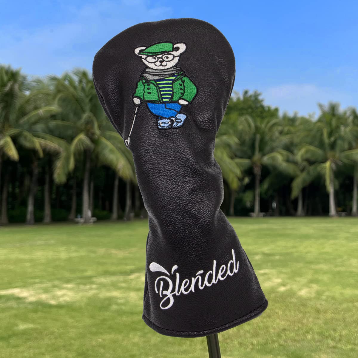Premium Golf Club Head Covers Set for Driver, Fairway & Hybrids - 4-Piece Black Synthetic Leather Protection - Ideal for Men Golfers on Course or Driving Range Practice