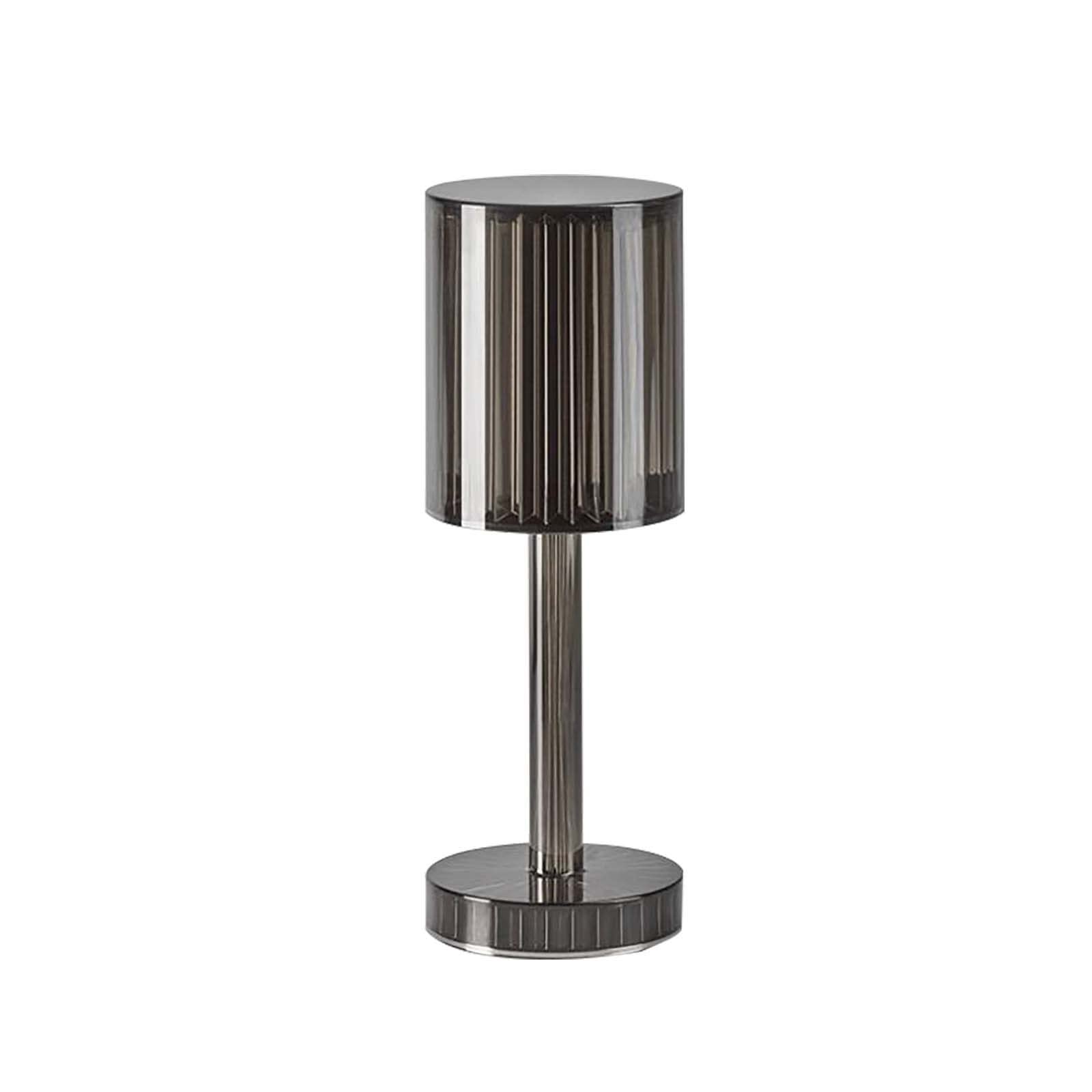Crystal LED Table Lamp - Touch Control, USB Port, 3-Way Dimmable Cordless Night Light for Bedroom, Restaurant & Bar Decor - Romantic Gray Ambient Lighting for Home & Office