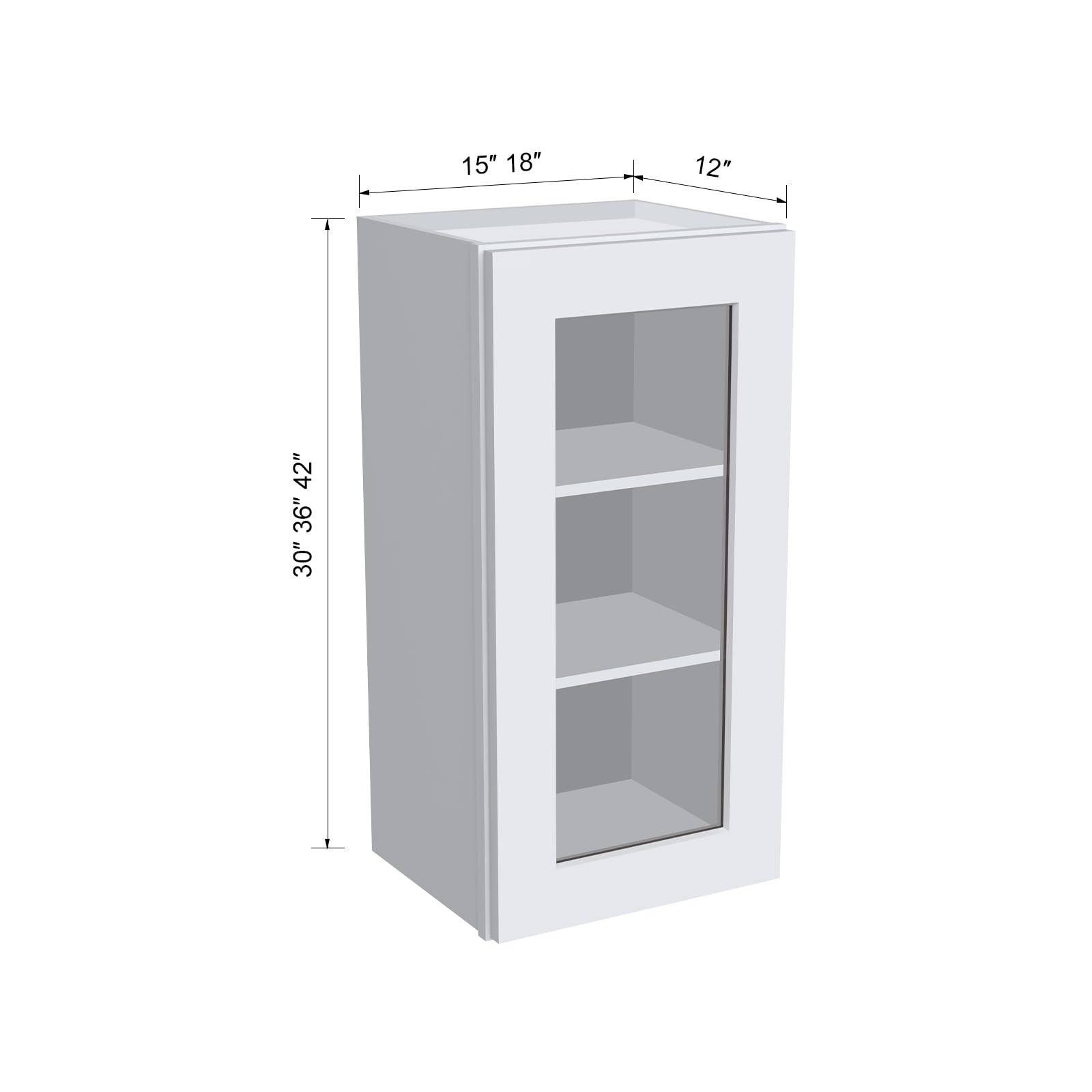 Solid Wood Wall-Mounted Bathroom Medicine Cabinet with Glass Door - 18