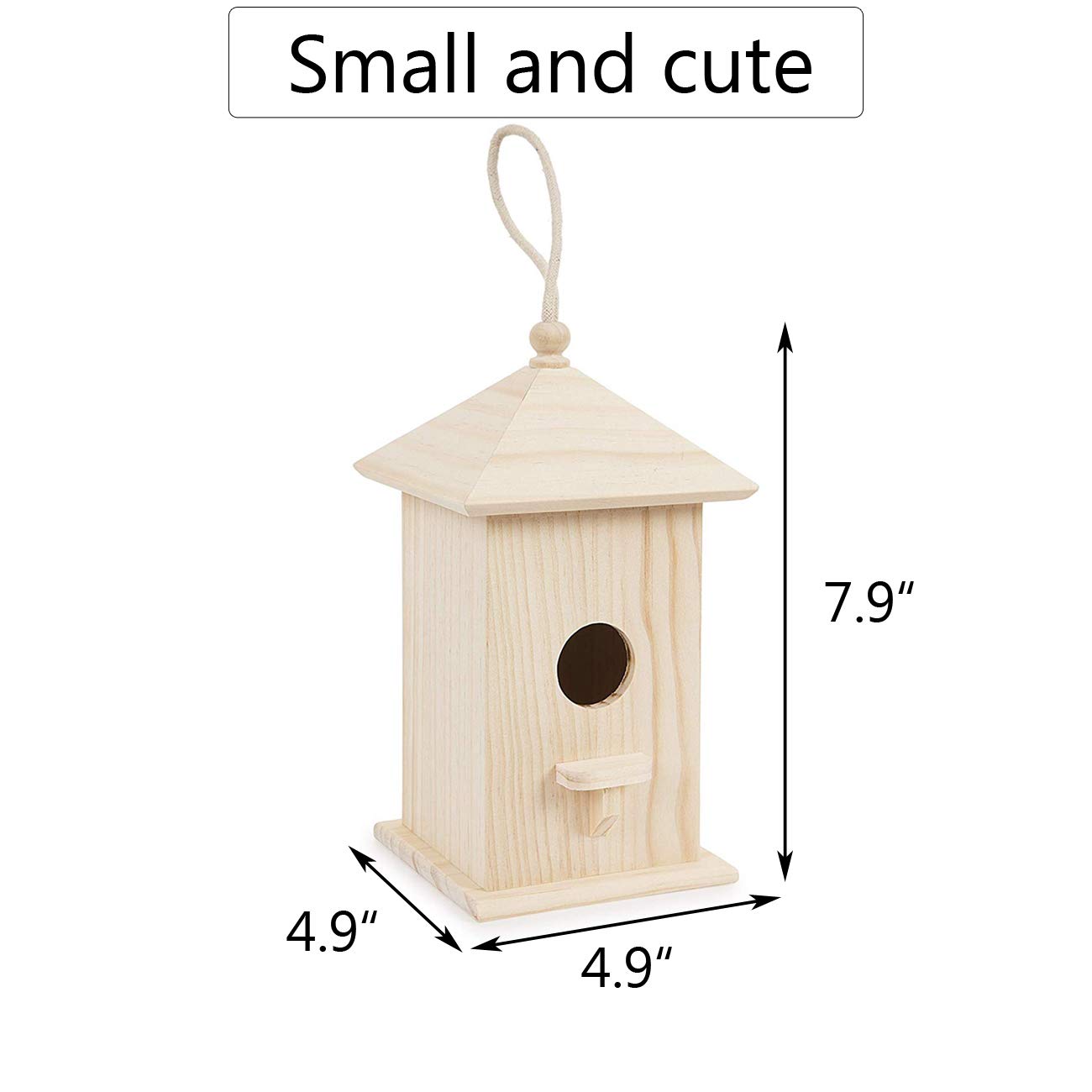 Handmade Wooden Hanging Bird House - Natural DIY Bird Cage for Small Birds | Perfect for Garden Decoration, Backyard Ornament & Bird Watching