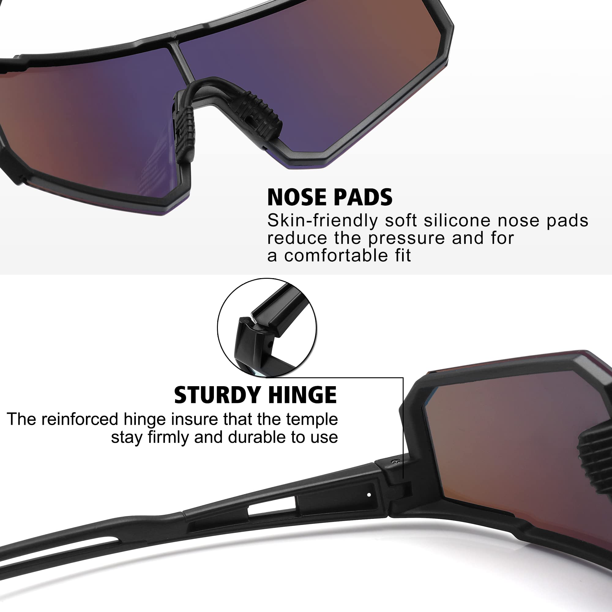STORYCOAST Polarized Sports Sunglasses for Men & Women - UV400 Protection, Anti-Glare Driving, Fishing, Cycling & Mountain Biking Sunglasses - Perfect for Outdoor Activities & Adventure Sports