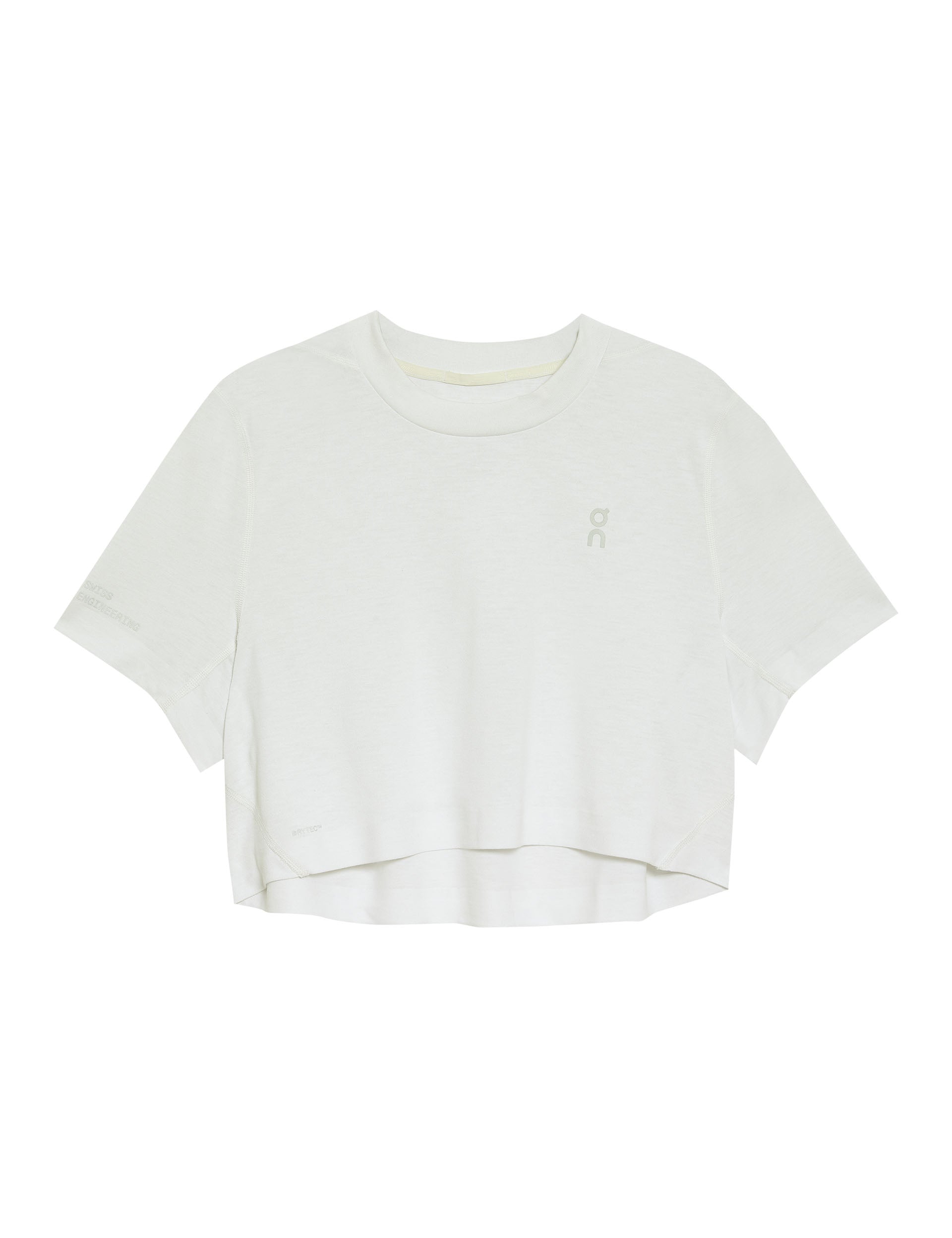 Train T Crop Top - Women's White Short Sleeve T-Shirt for Yoga, Gym & Casual Wear