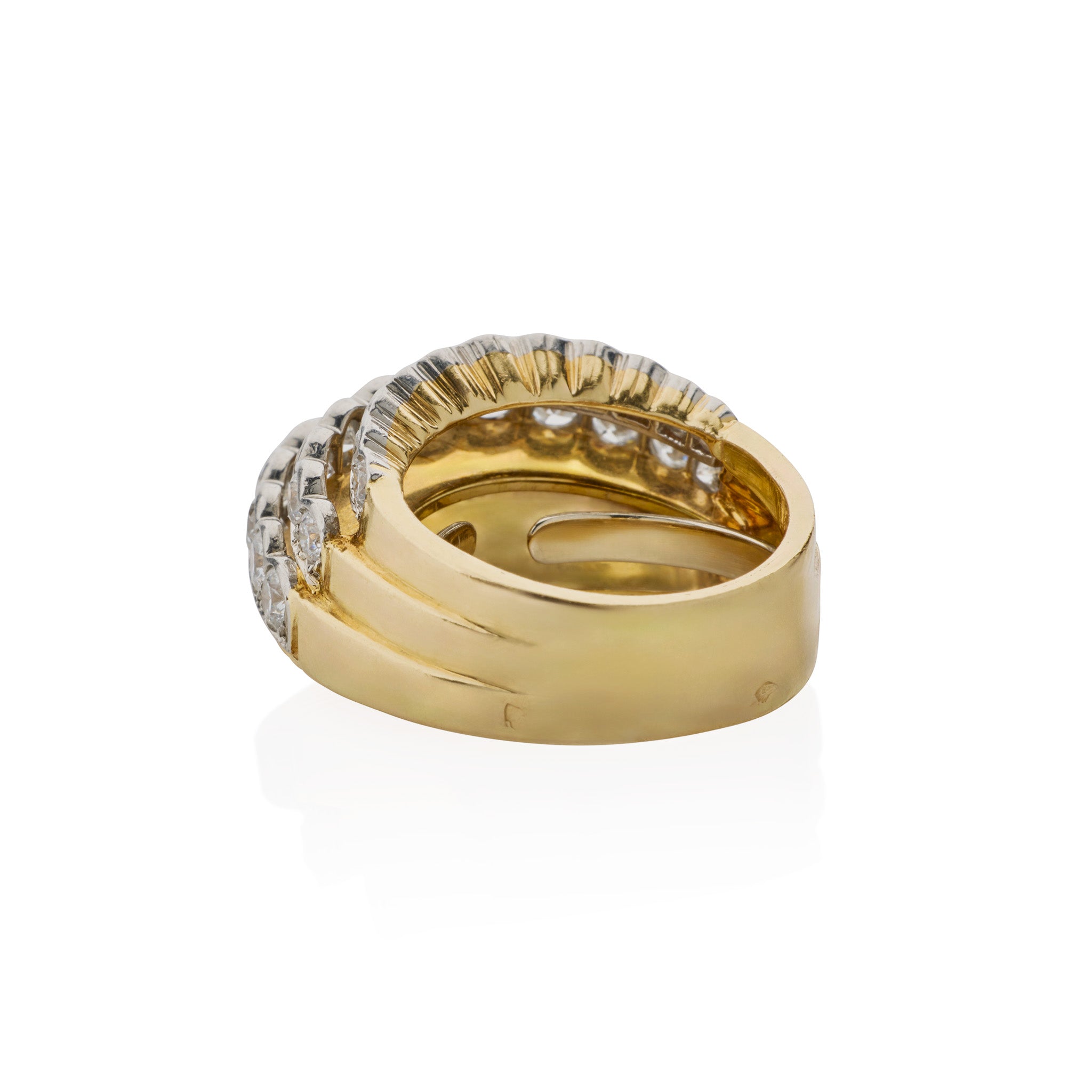 Cartier Stepped 18K Gold and Diamond Ring for Women - Luxury Wedding Band, Anniversary Gift & Engagement Jewelry - Perfect for Special Occasions, Date Nights & Formal Events