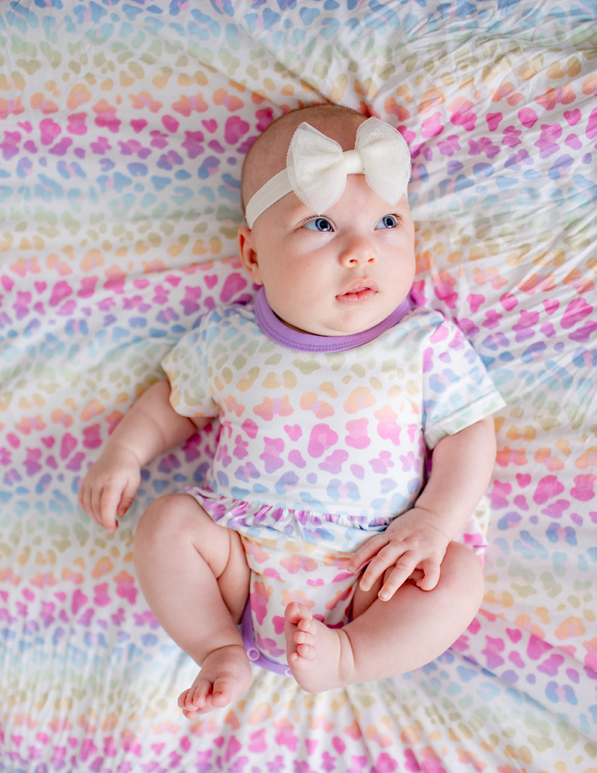 Bestaroo Rainbow Leopard Print Gown and Beanie Set - Soft & Cozy Matching Outfit for Women, Babies, and Toddlers - Perfect for Family Photos, Holidays, and Special Occasions