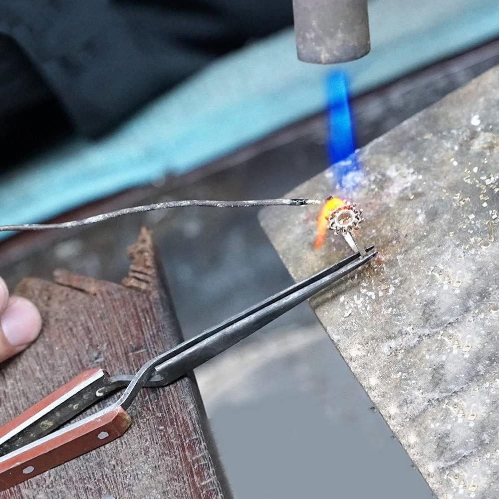 Premium Self-Closing Stainless Steel Tweezer with Fiber Handle - Diagonal Cross Locking Design for Precision Work (1 Piece) - Ideal for Electronics Repair, Jewelry Making, and Crafting Projects