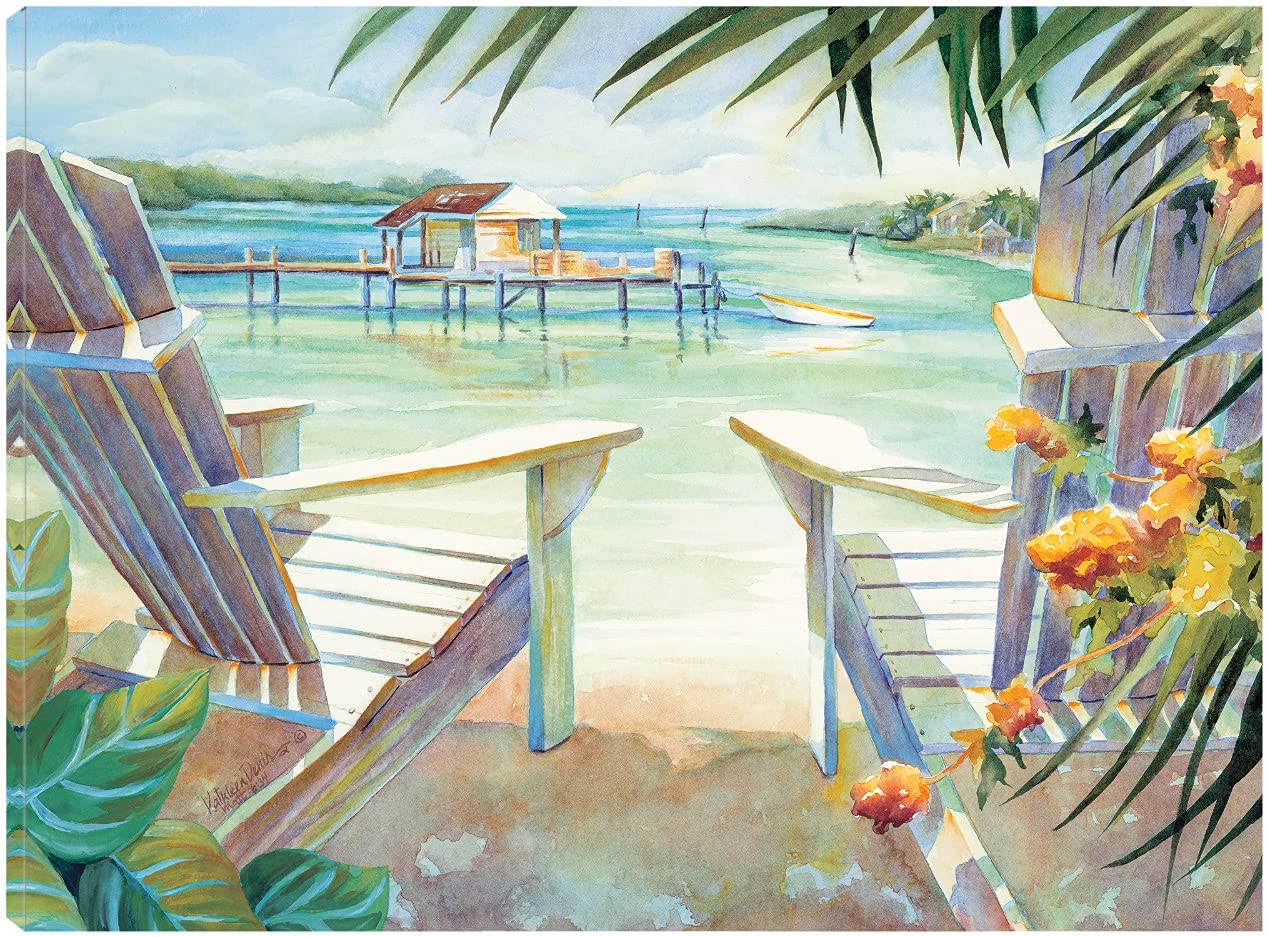 Fine Art Canvas 'Lazy Daze' by Kathleen Denis - 43x32 Inch Ready-to-Hang Wall Decor for Living Room, Bedroom, Office & More - Perfect for Home, Office & Commercial Spaces