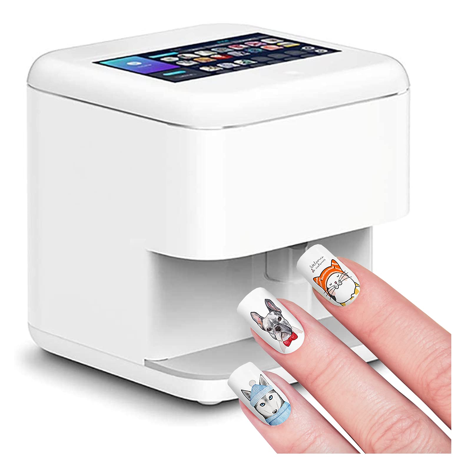 NSWD Portable 3D Nail Printer with 7-inch Screen Display | 48W Mobile Nail Art Machine for Home & Salon Use | Perfect for DIY Nail Designs, Professional Manicures & Gift Giving