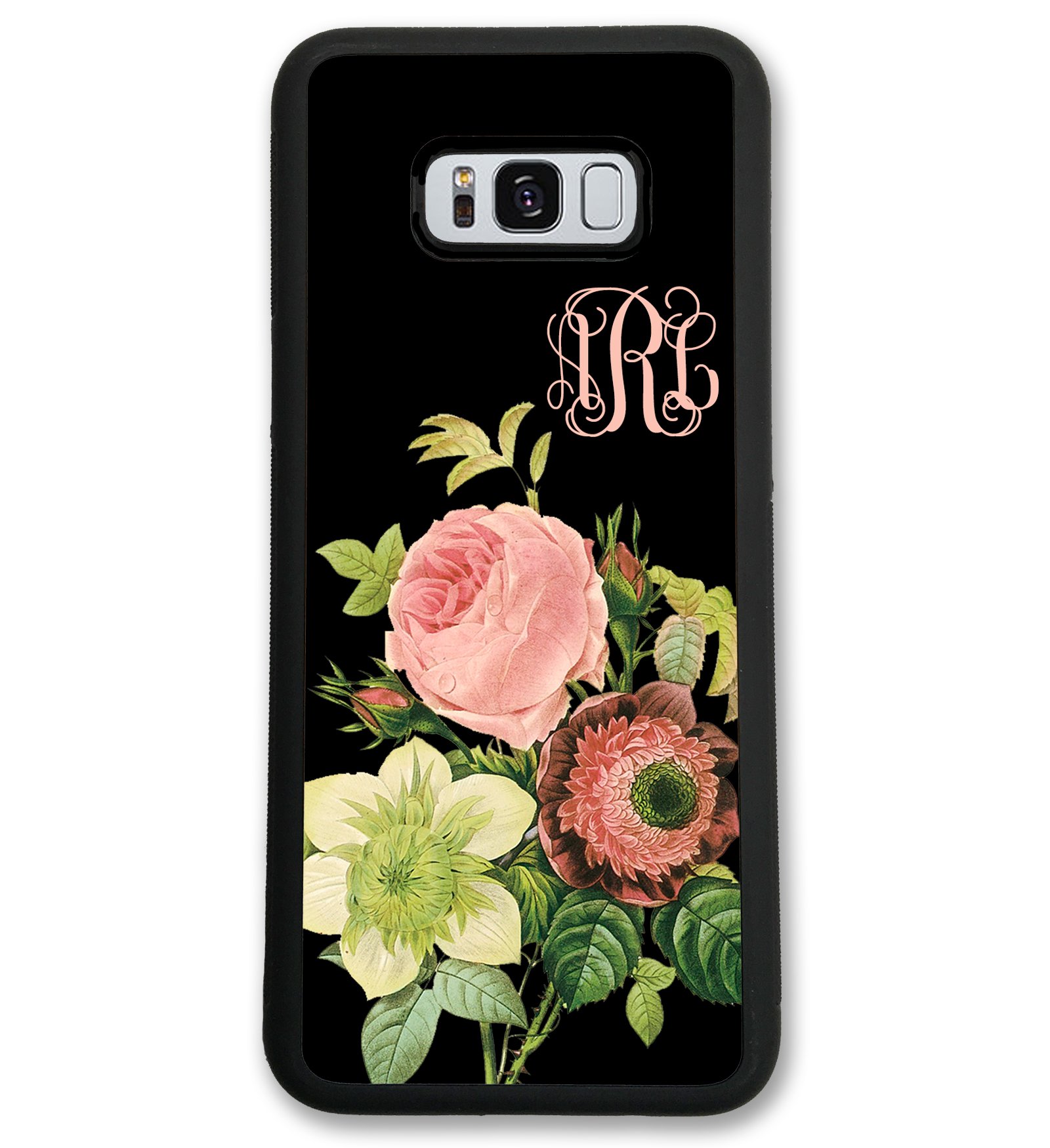Custom Samsung Galaxy S7 Edge Case [5.5 inch] - Vintage Floral Roses Design, Personalized Monogram Phone Cover | Perfect for Daily Protection & Stylish Accessorizing